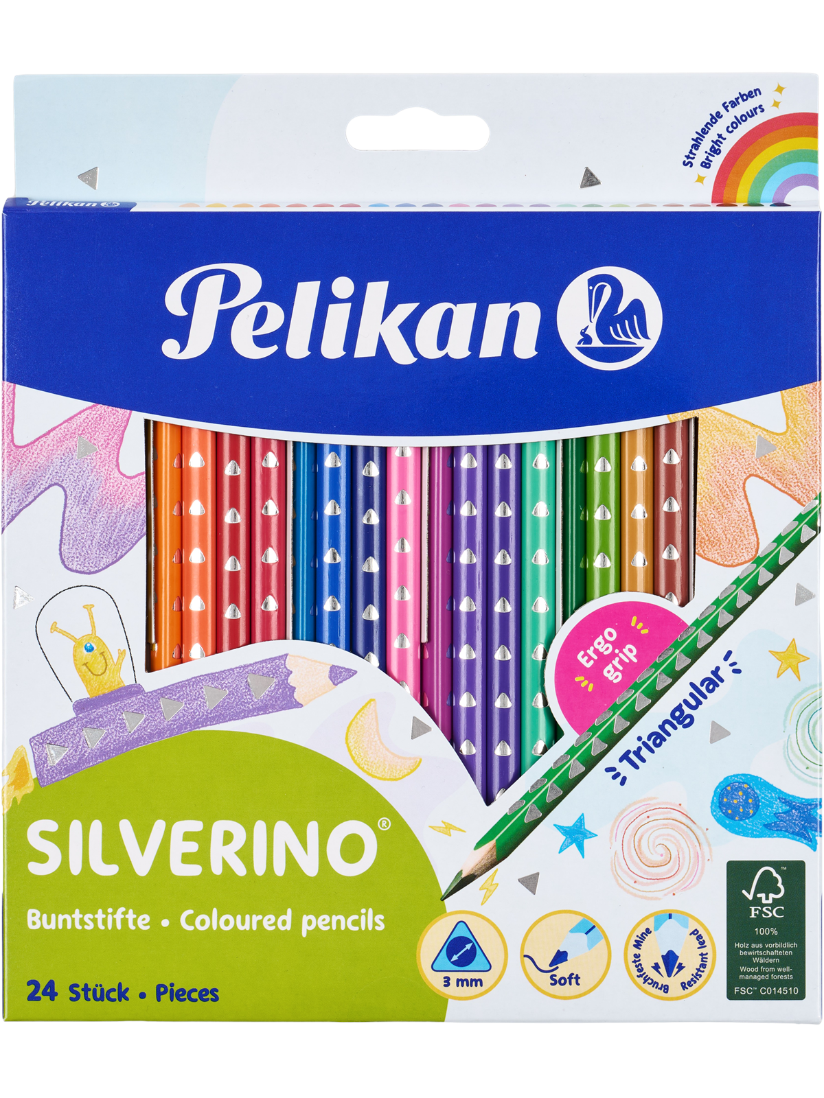 Pelikan Silverino Farveblyanter, 24 stk., Hobby Artikler