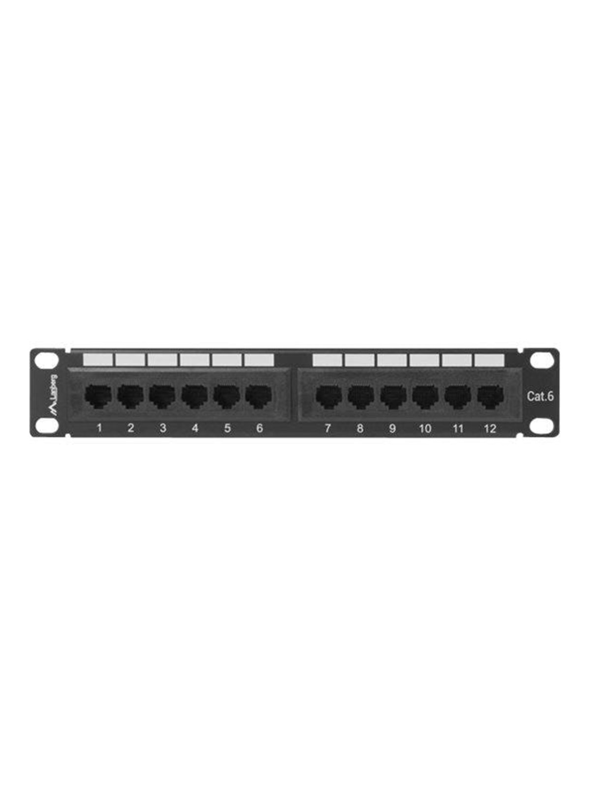 Lanberg PPU6-9012-B 12-Port Patch Panel 1U 10" Cat.6 UTP Black, Netværkstilbehør