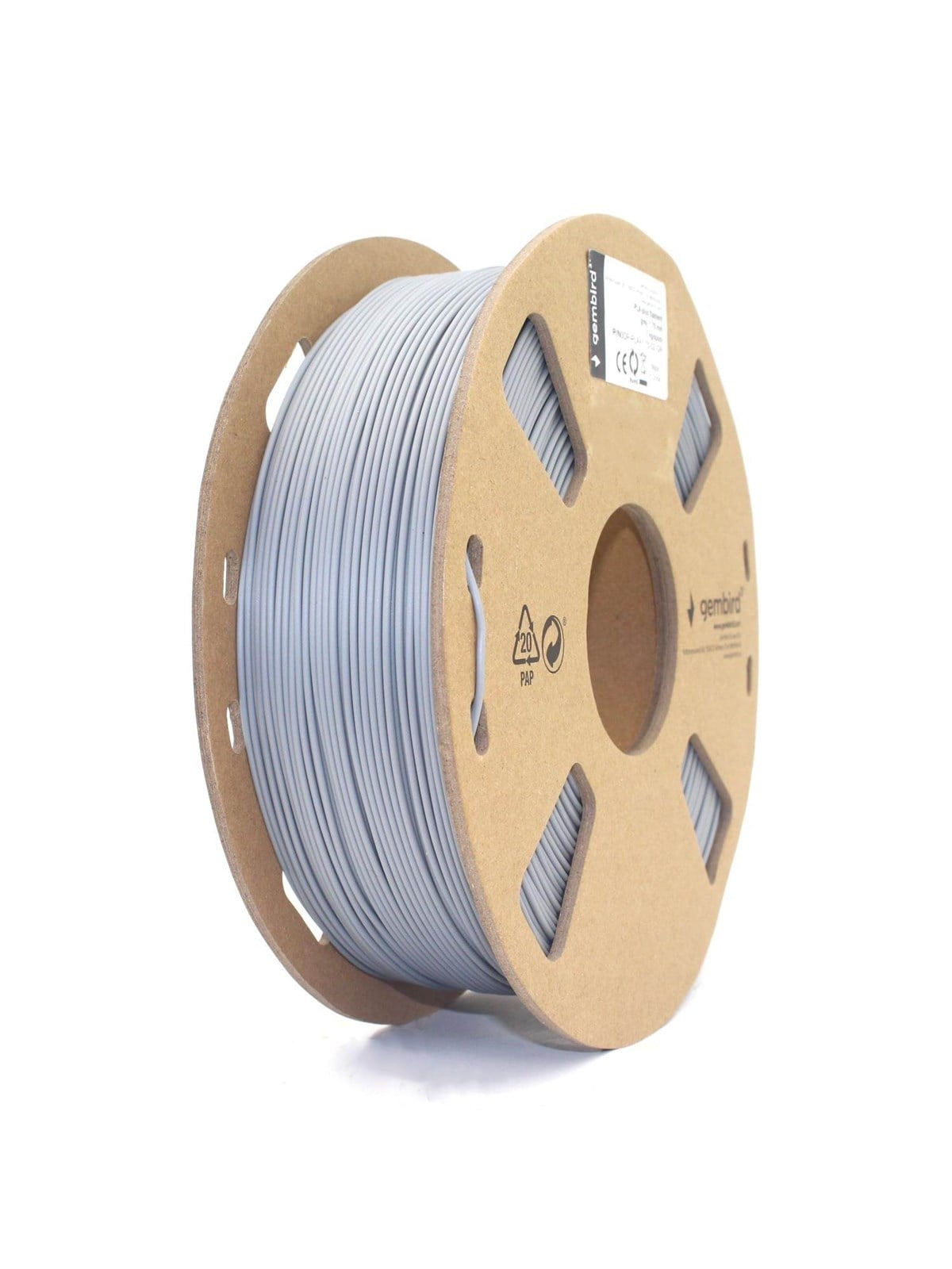 Gembird PLA+ filament - Grå - 1.75mm ø - 1 kg