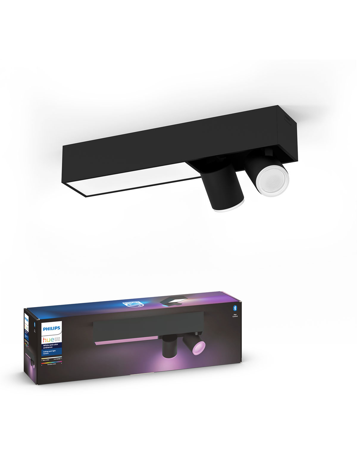 Philips Hue Centris 2x5.7W Spots - Sort, Smart Home