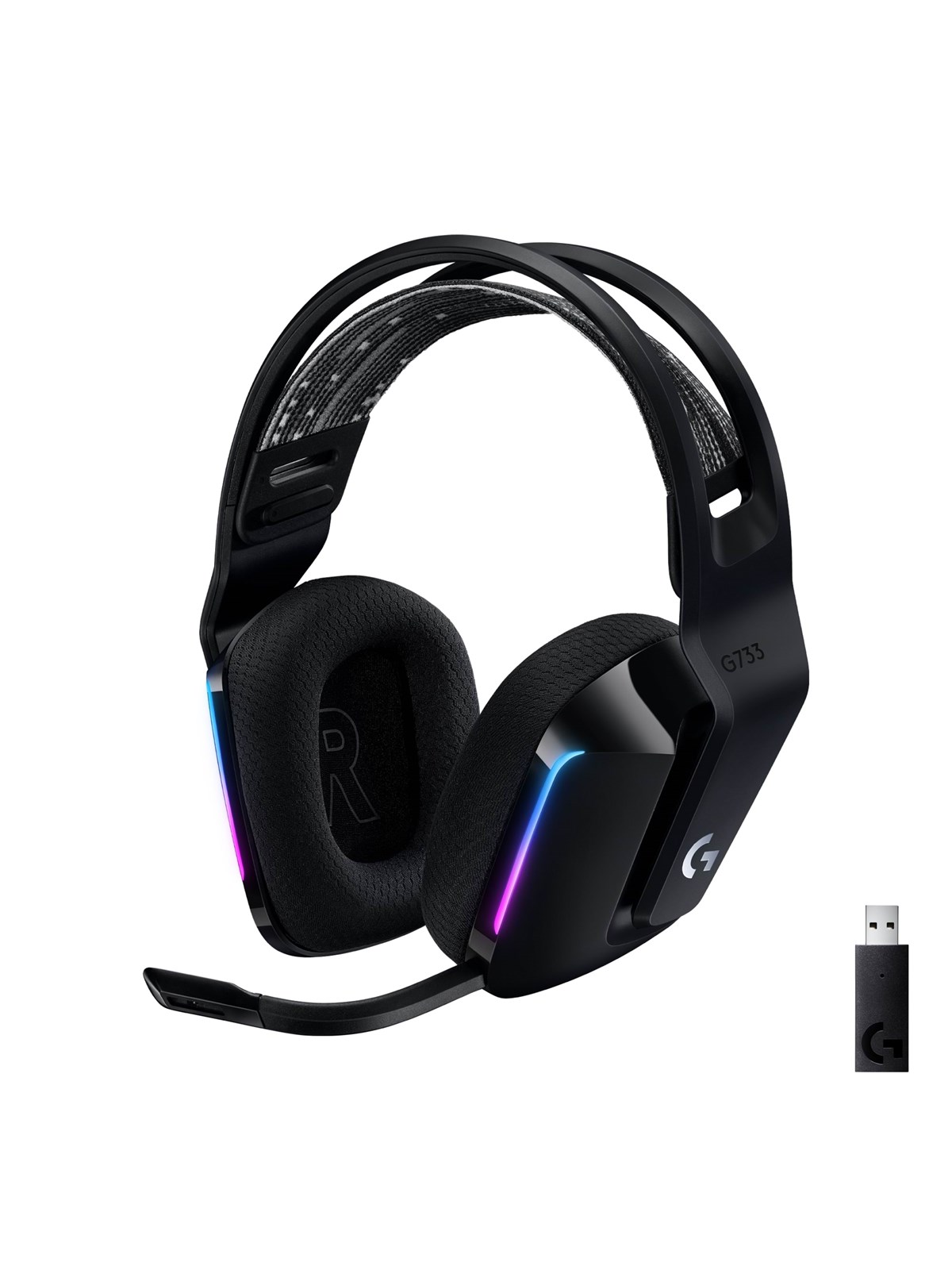 Logitech G733 LIGHTSPEED - Black, Hovedtelefonerheadset2