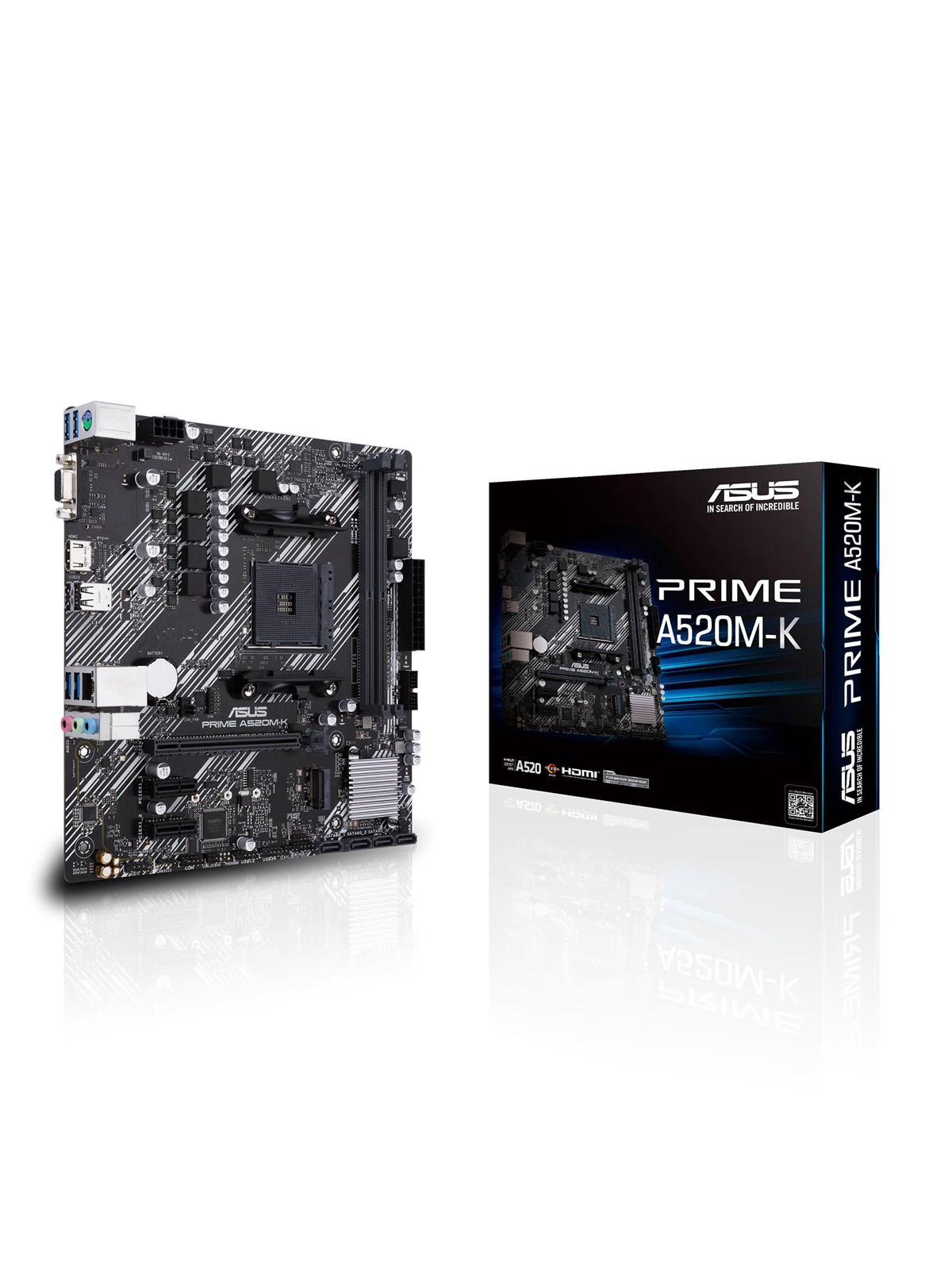 ASUS PRIME A520M-K Bundkort - AMD A520 - AMD AM4 socket - DDR4 RAM - Micro-ATX