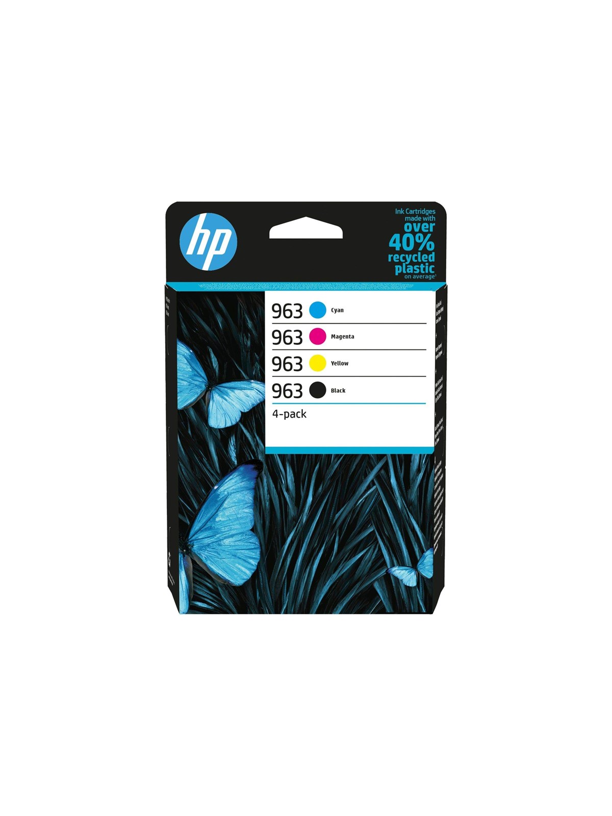 HP 963 / 6ZC70æ 4-Pack Ink (Black Cyan Magenta Yellow), Printerpatron Og Toner