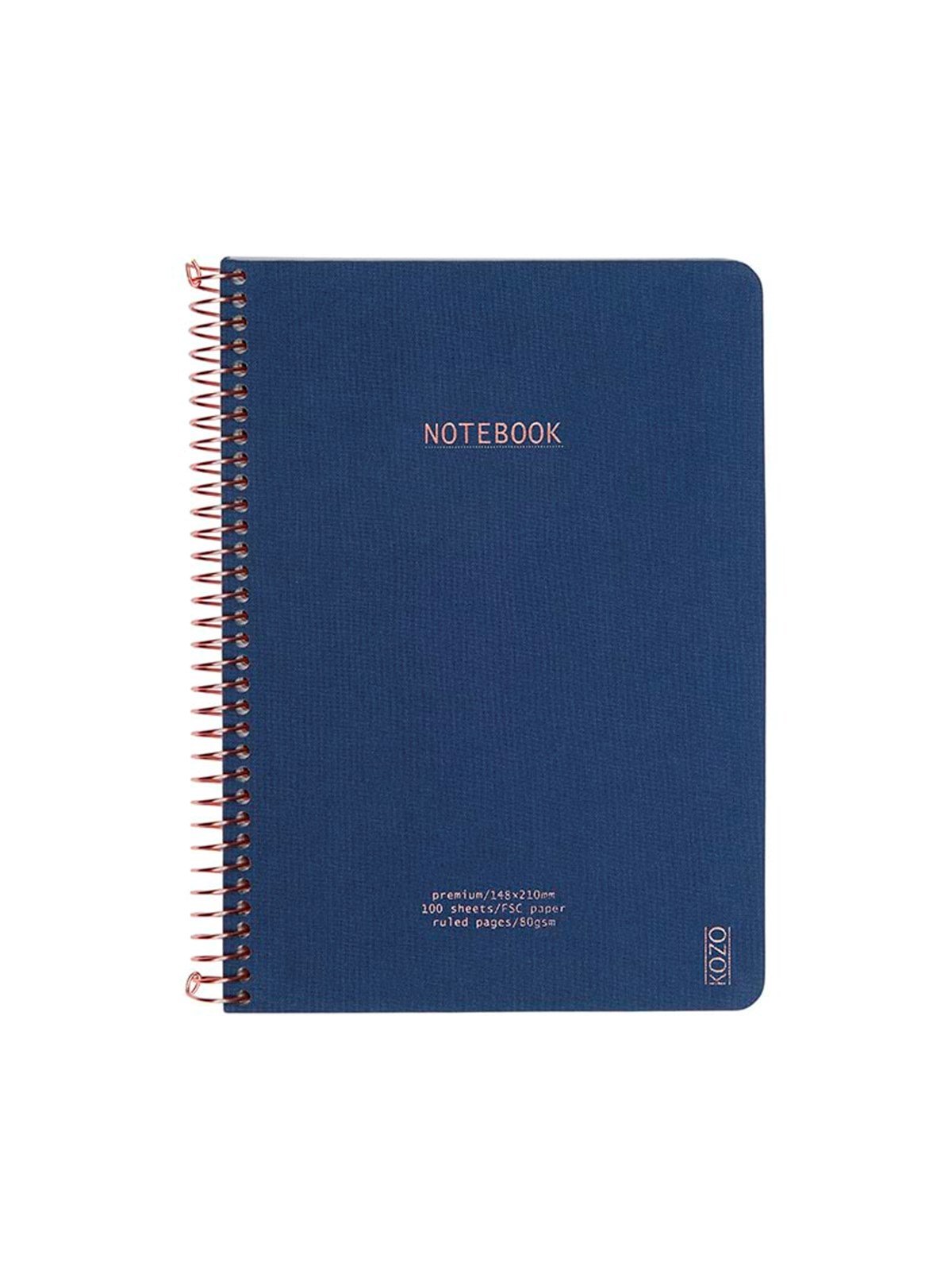 KOZO Premium Notebook A5 navy 100 pcs 80g., Notesbog