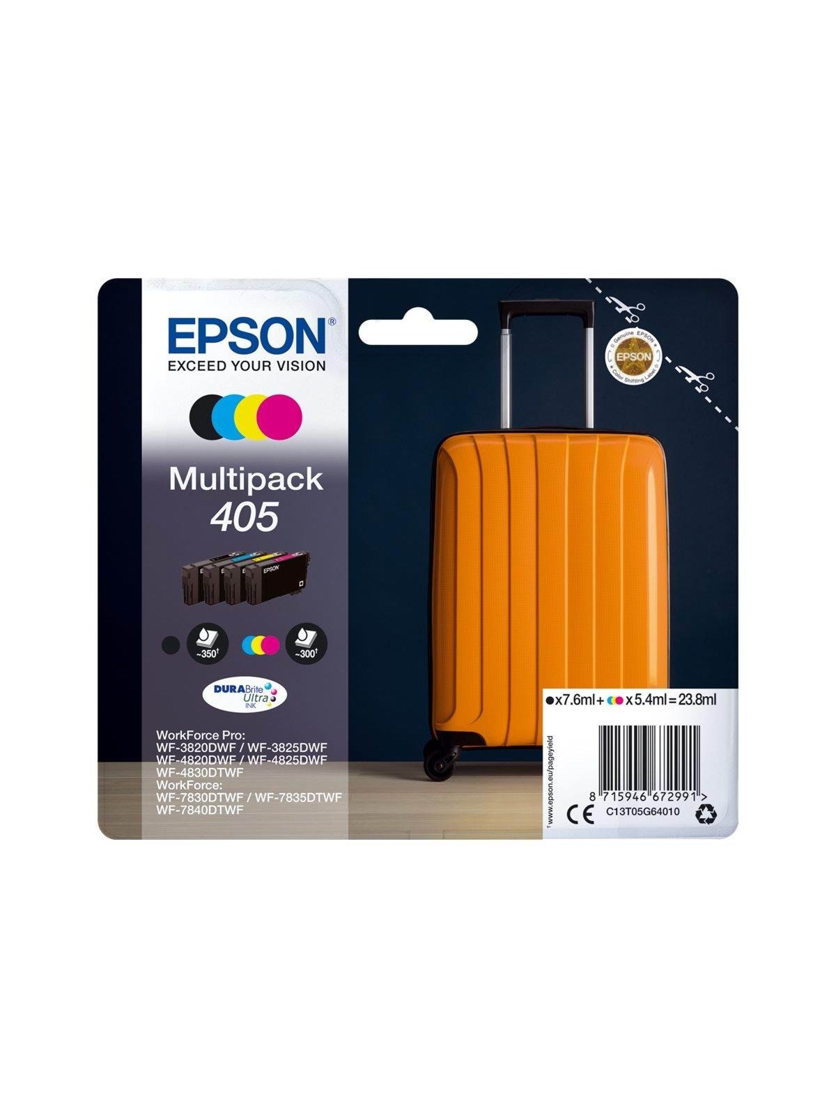 Epson 405 / C13T05G64010 4-Pack Black Yellow Cyan Magenta, Printerpatron Og Toner