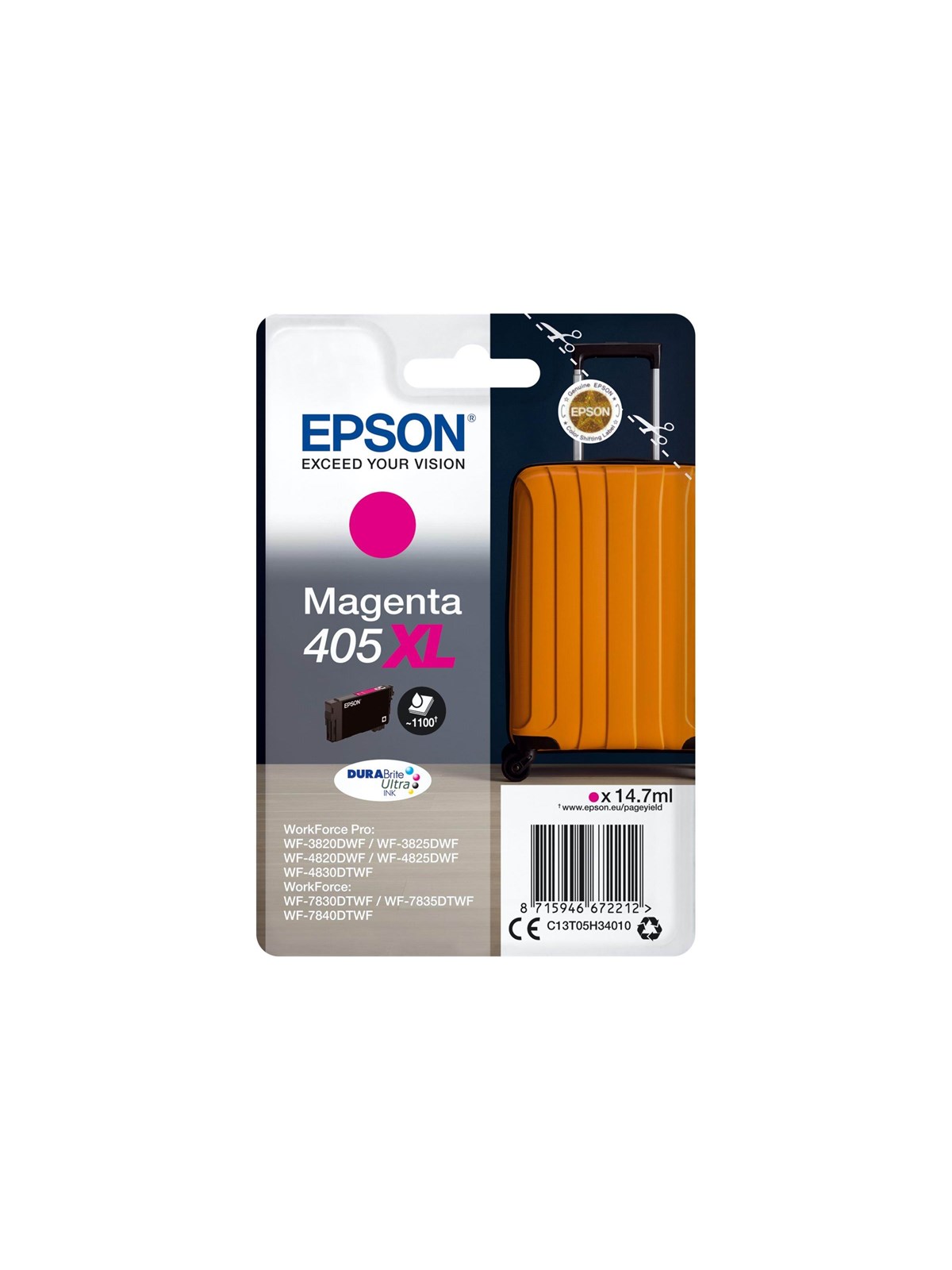 Epson 405XL - XL - magenta - original - ink cartridge, Printerpatron Og Toner