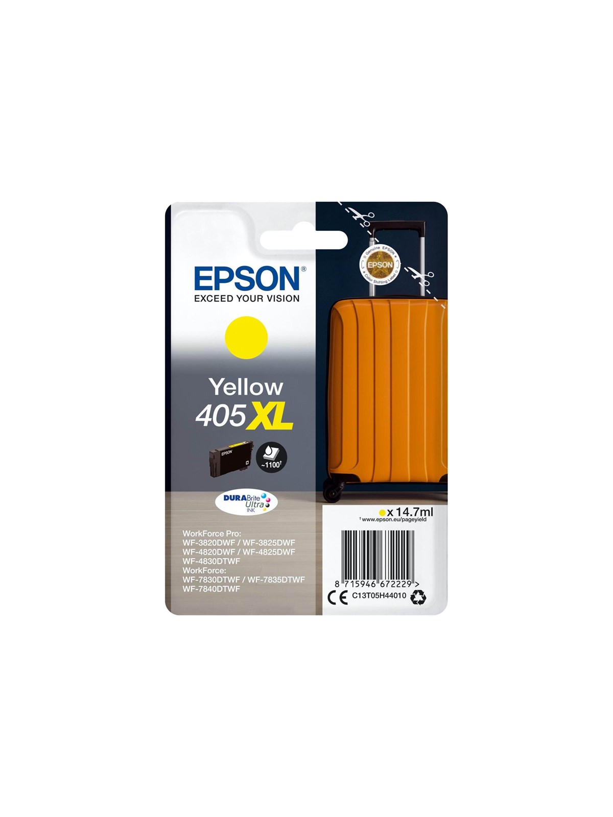 Epson 405XL - XL - yellow - original - ink cartridge, Printerpatron Og Toner