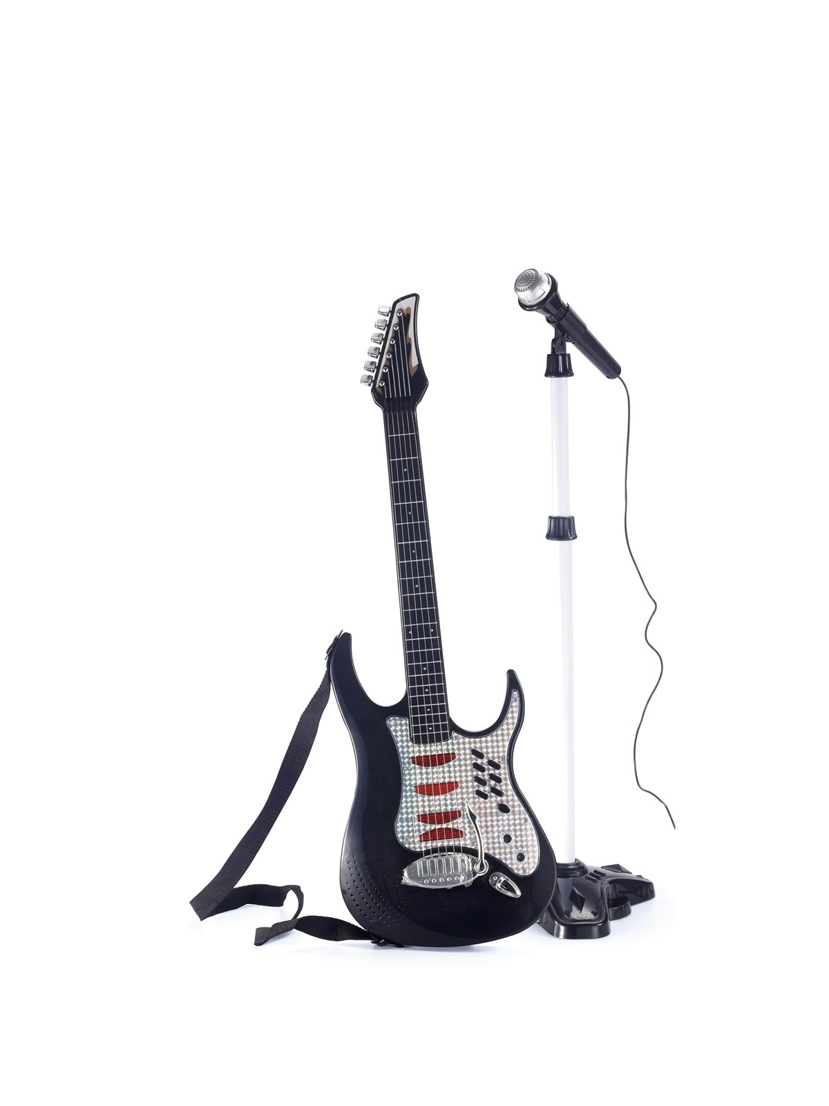 Music Elektrisk Guitar med Mikrofon & Stativ, Musik