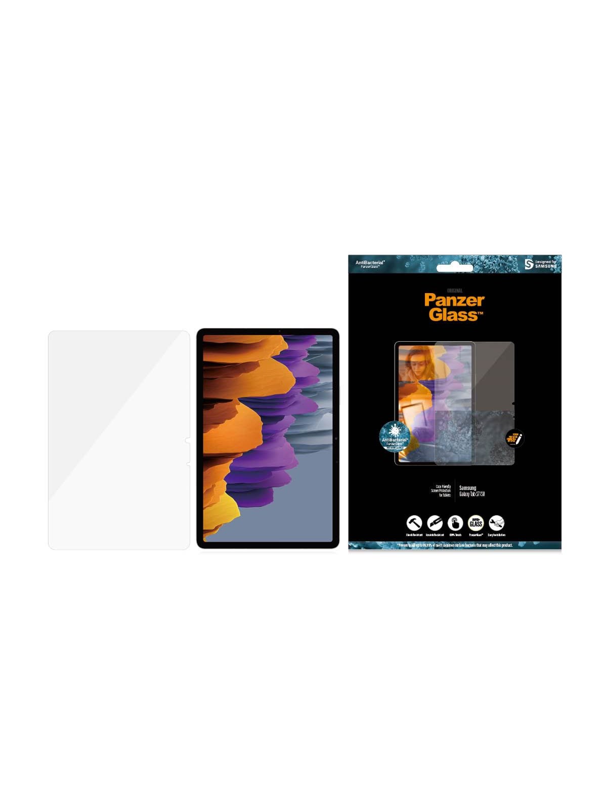 PanzerGlass Samsung Galaxy Tab S7 | S8 | Screen Protector Glass, Beskyttelsesglas