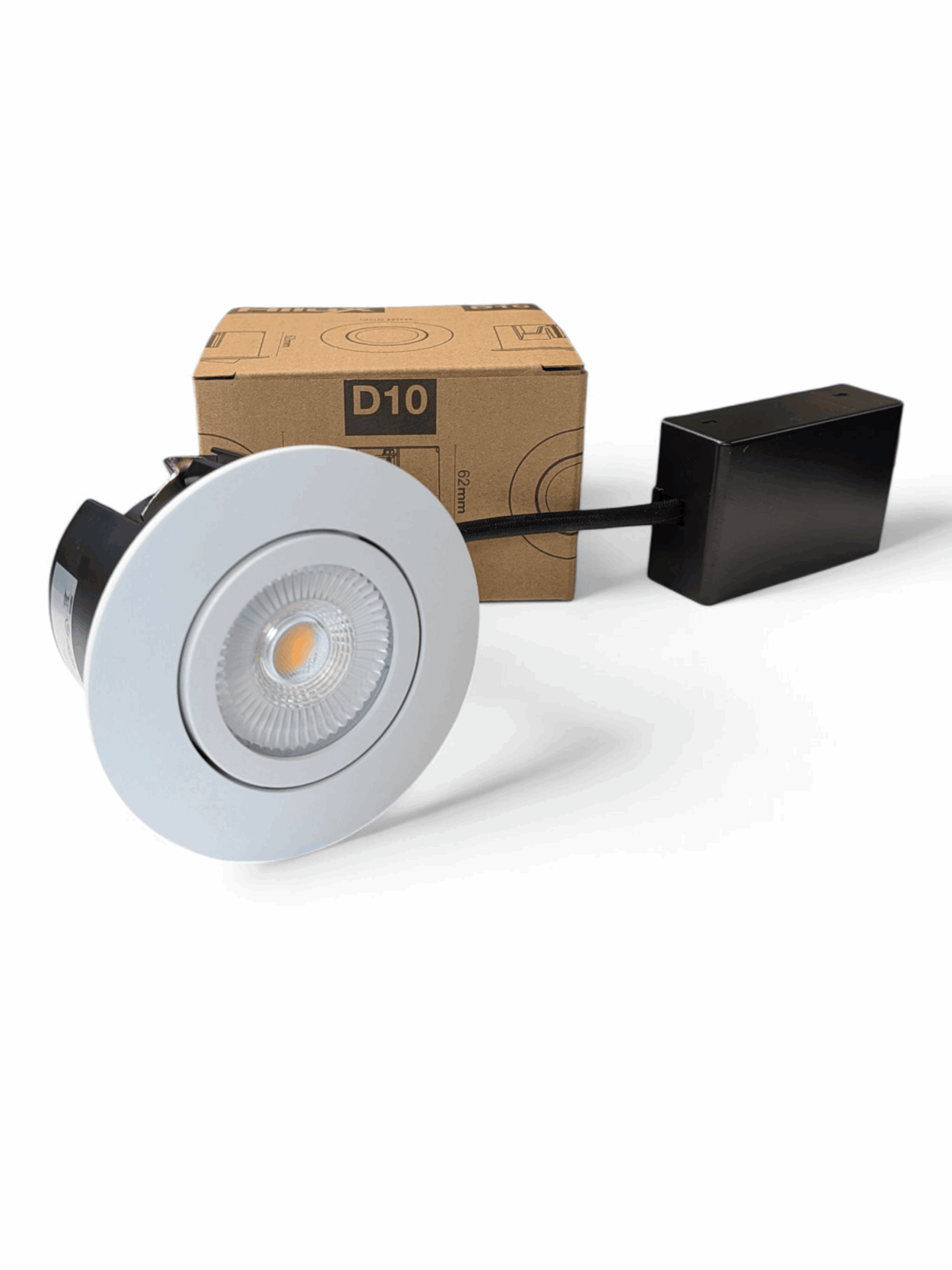 HiluX D10 indbygningsspot GU10, Mat hvid, Lampe