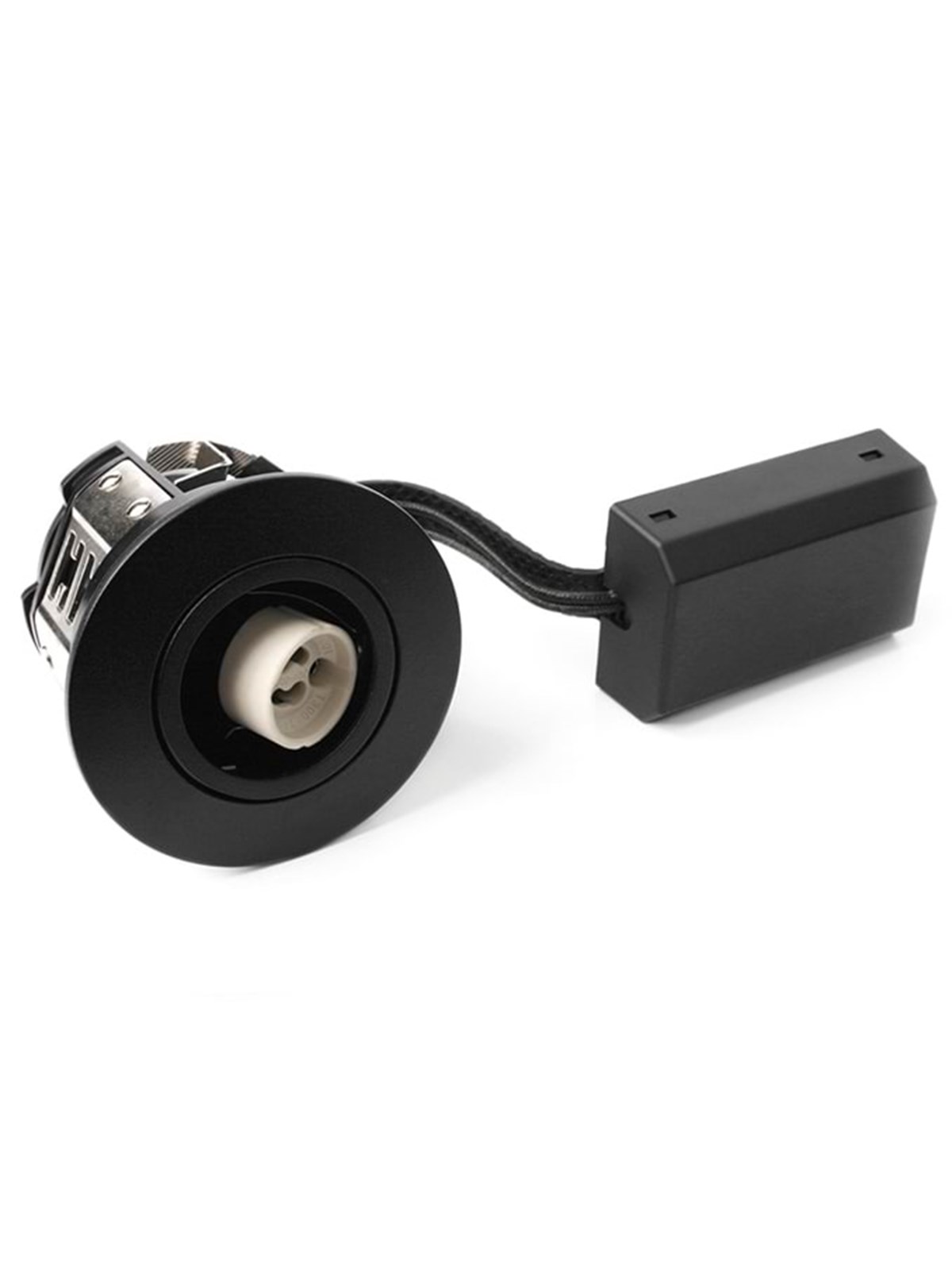 HiluX D10 udendørs indbygningsspot GU10, Mat sort, Lampe