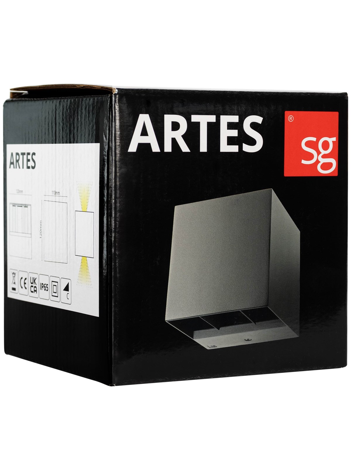 SG Armaturen Artes udendørs væglampe 8W LED 3000K, sort, Lampe