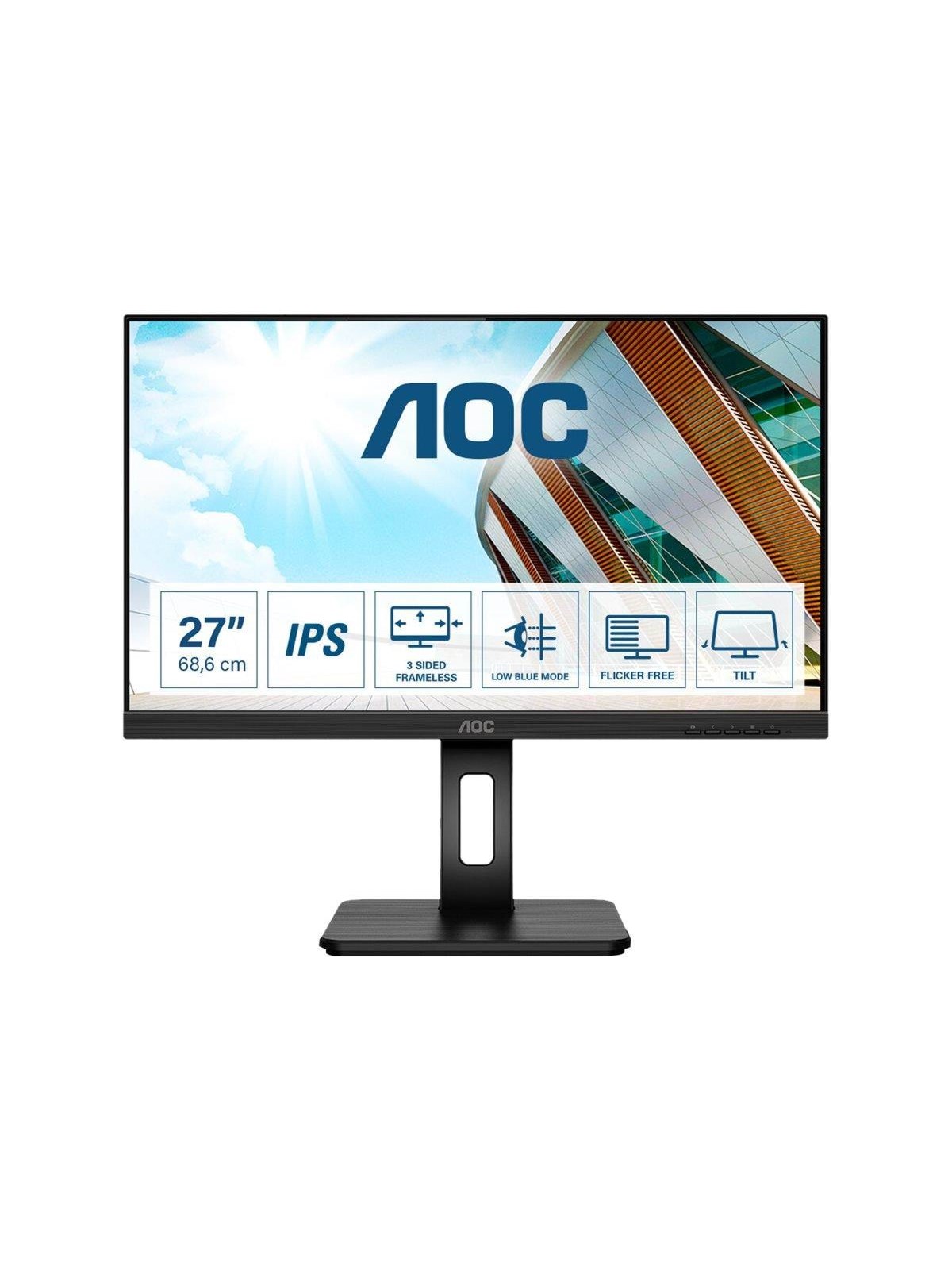 27" AOC 27P2Q - 1920x1080 (FHD) - 75Hz - IPS, Computerskærm