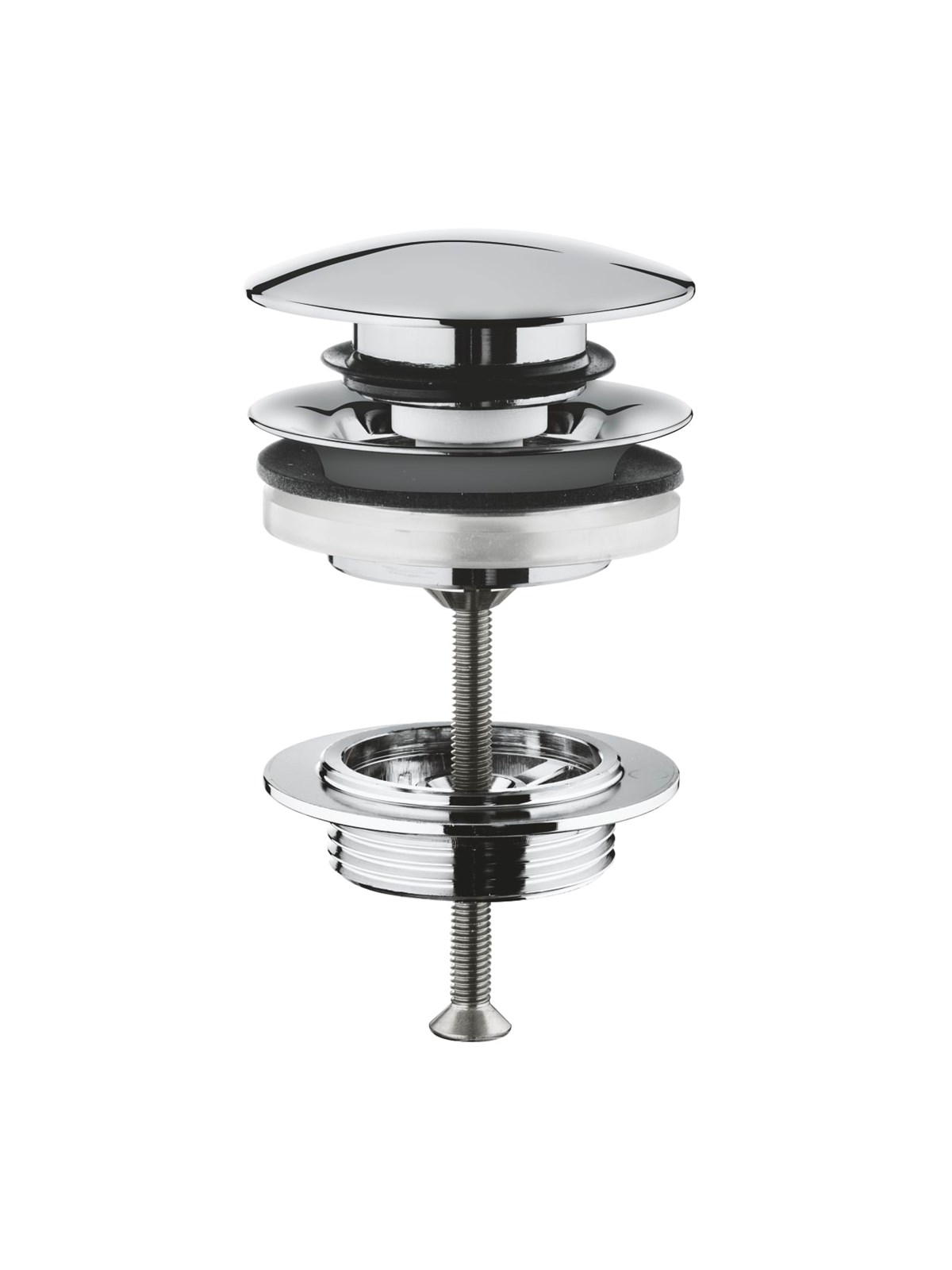 Grohe bundventil med push-open, 1 1/4", krom, Armatur Tilbehør
