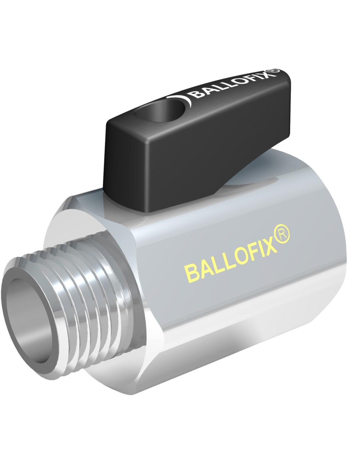 Brøn Ballofix med håndtag muffe/nippel krom 1/2" x 3/8", Fittings