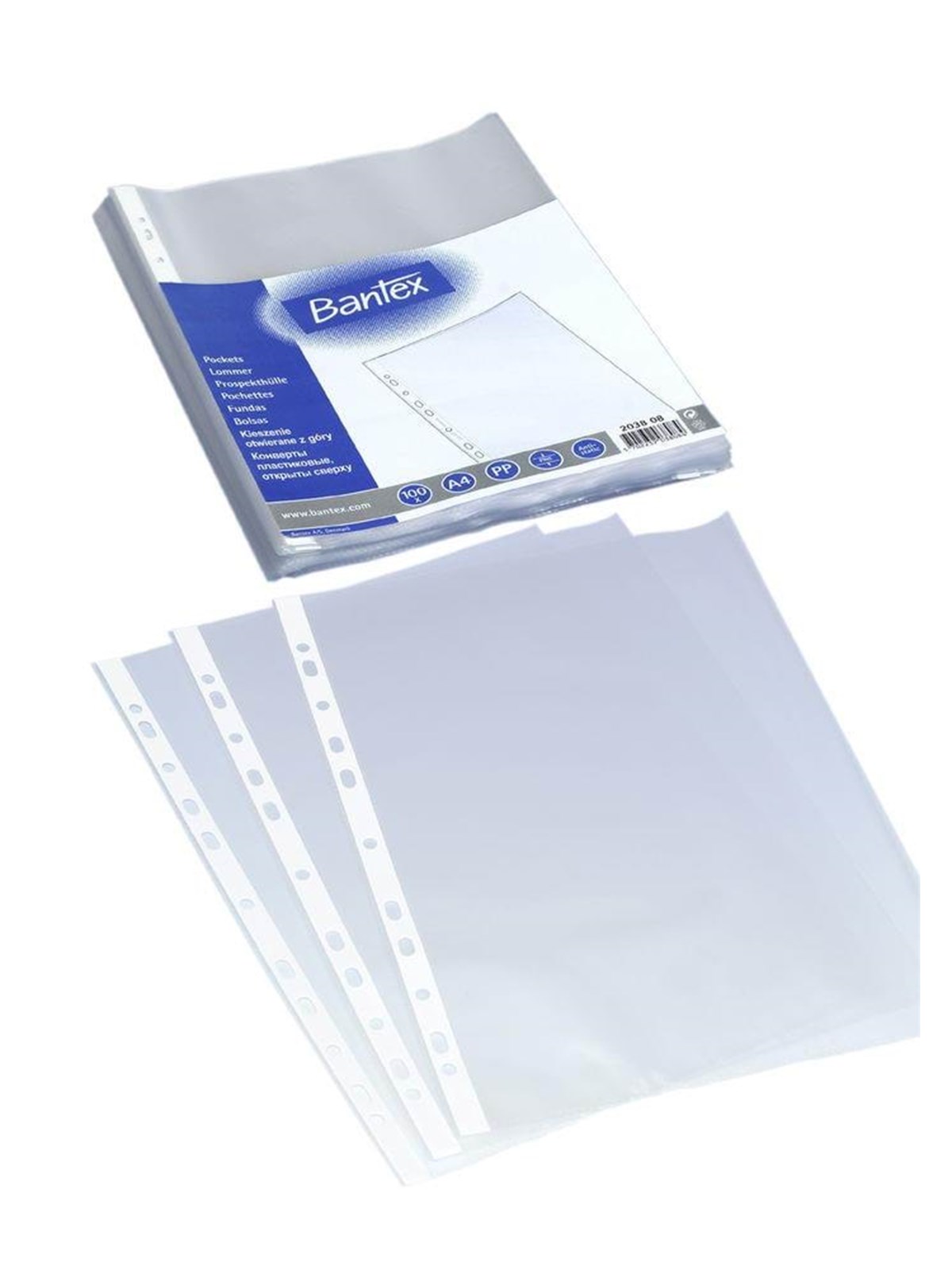 Bantex Plastlomme A4 0.04mm præget 100stk/pak, Plastiklomme
