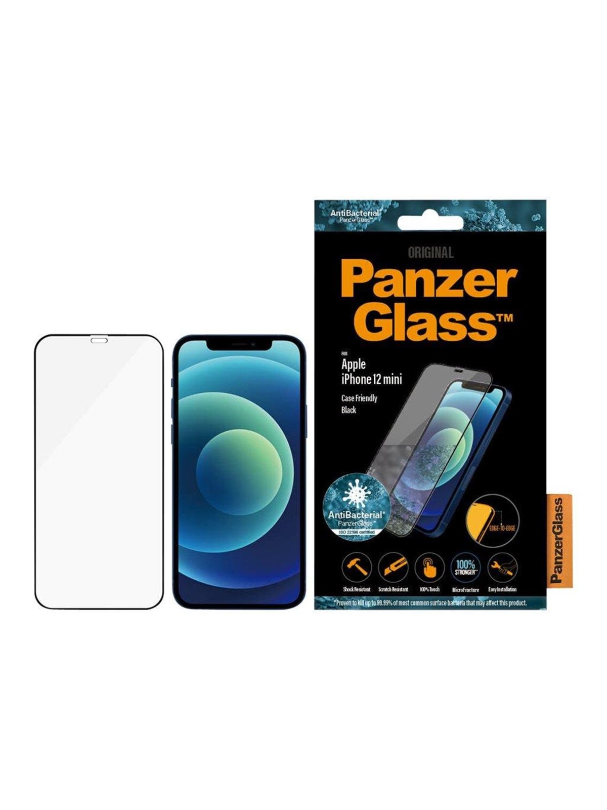 PanzerGlass Screen Protector Apple iPhone 12 Mini | Edge-to-Edge, Beskyttelsesglas