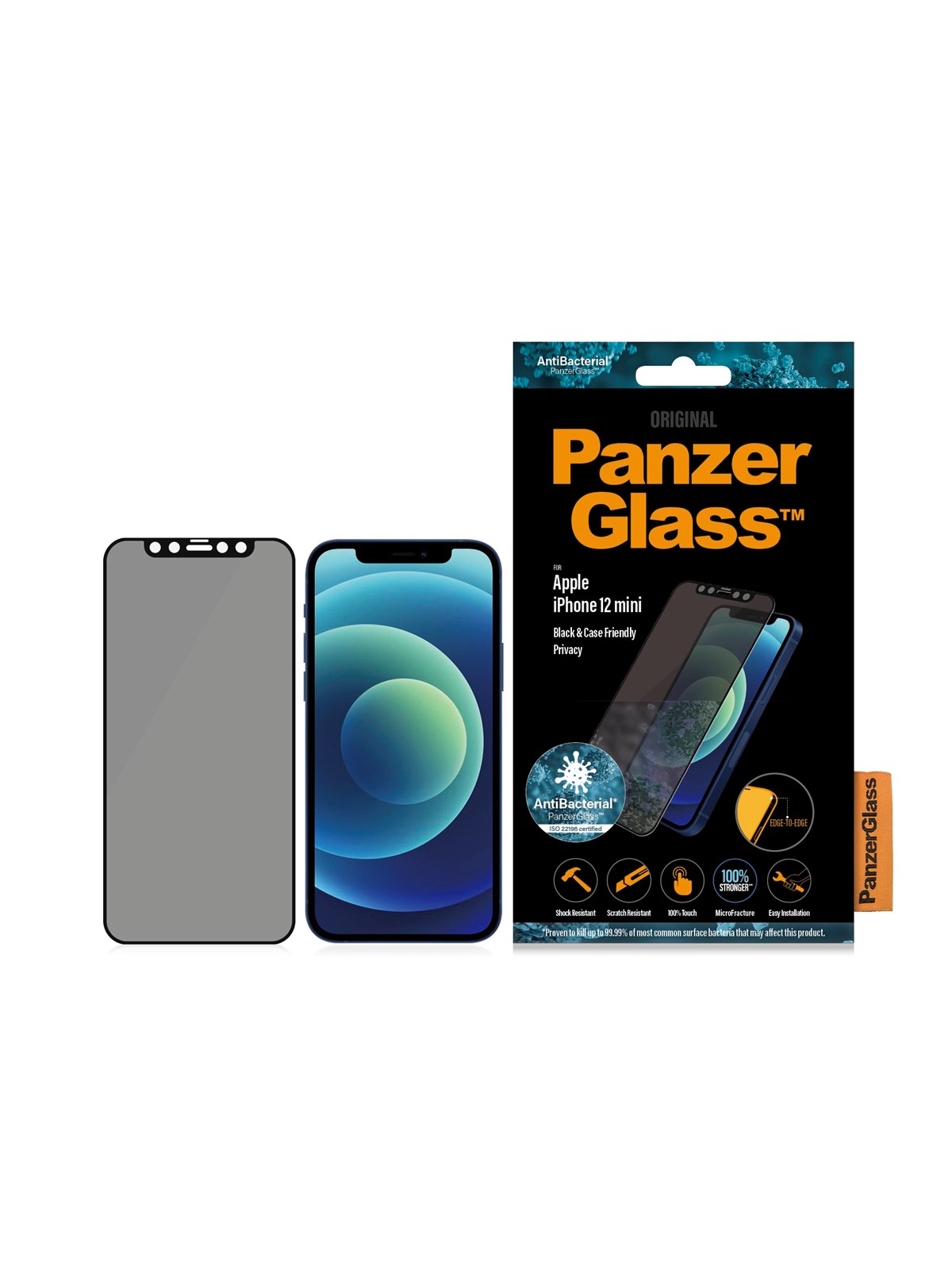 PanzerGlass Privacy Screen Protector Apple iPhone 12 Mini | Edge-to-Edge