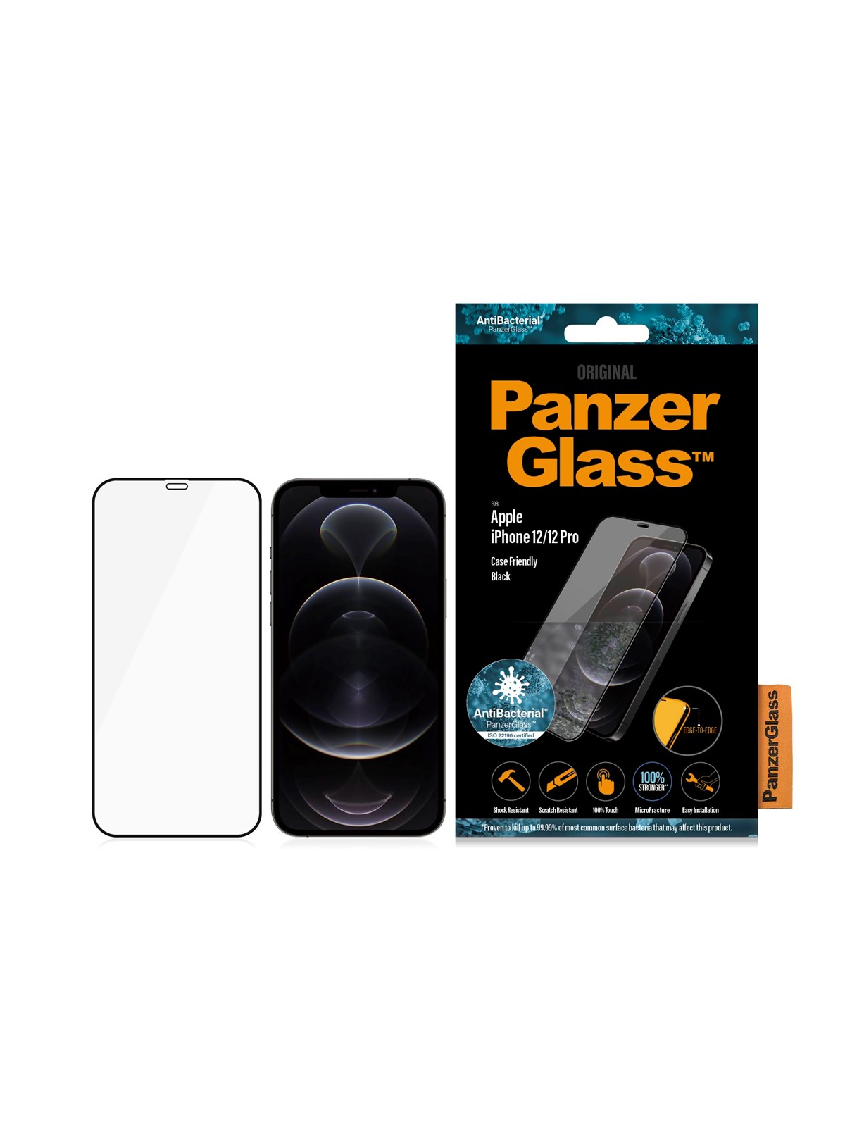 PanzerGlass Screen Protector Apple iPhone 12 | 12 Pro | Edge-to-Edge, Beskyttelsesglas
