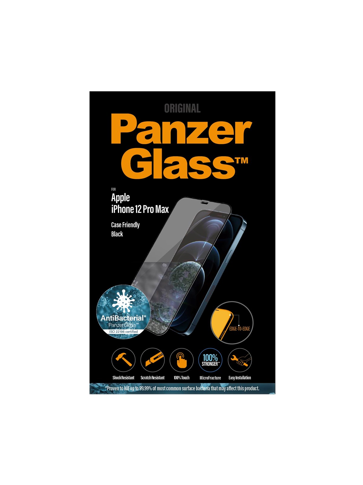 PanzerGlass Screen Protector Apple iPhone 12 Pro Max | Edge-to-Edge, Beskyttelsesglas