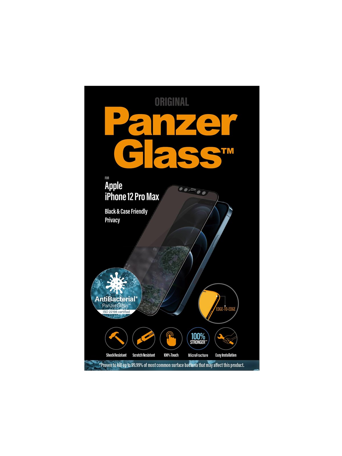 PanzerGlass Privacy Screen Protector Apple iPhone 12 Pro Max | Edge-to-Edge