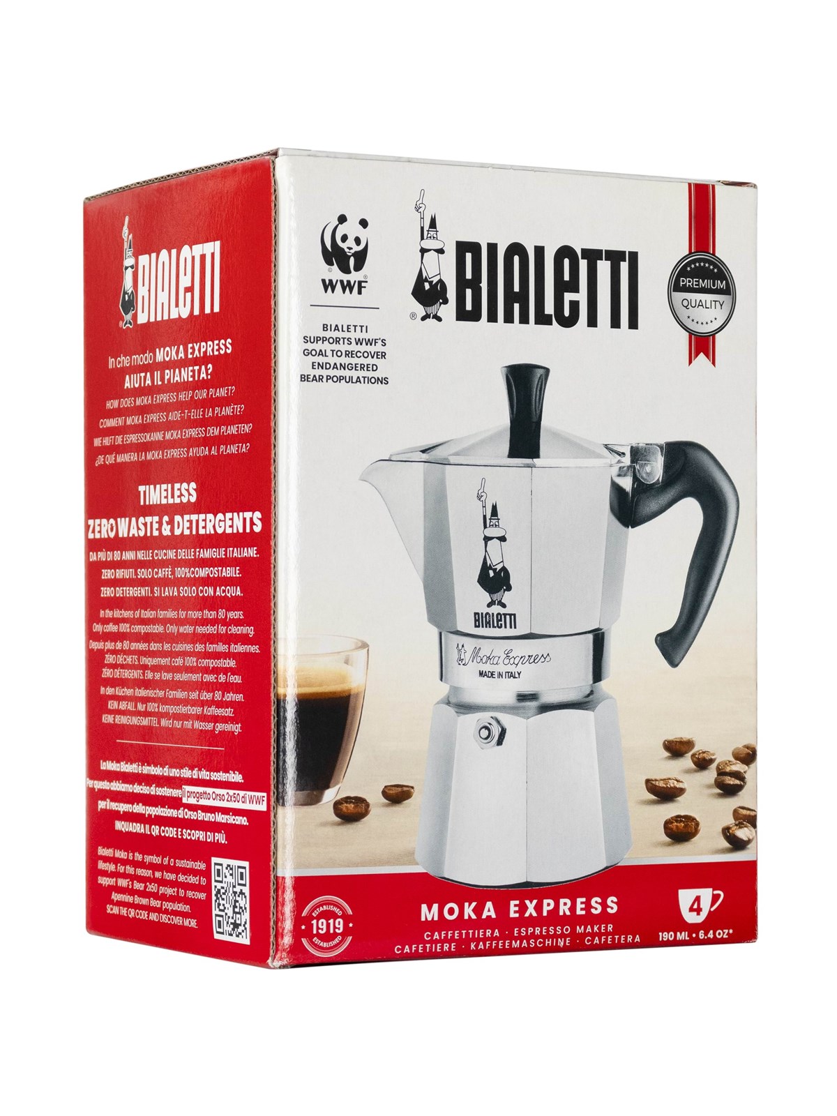 Bialetti Moka Express 4 cups, Kaffemaskine