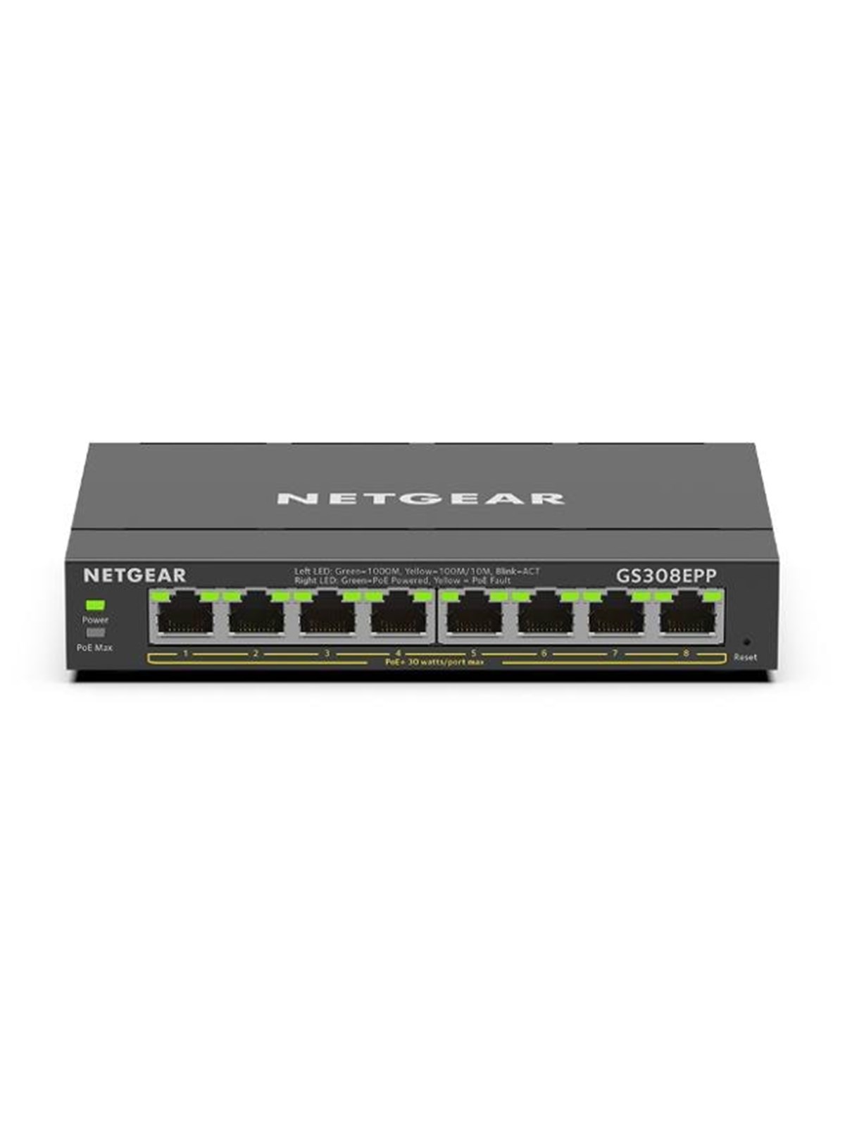 Netgear GS308EPP-100PES 8-Port Pø+ Gigabit Ethernet Plus Switch (123W)