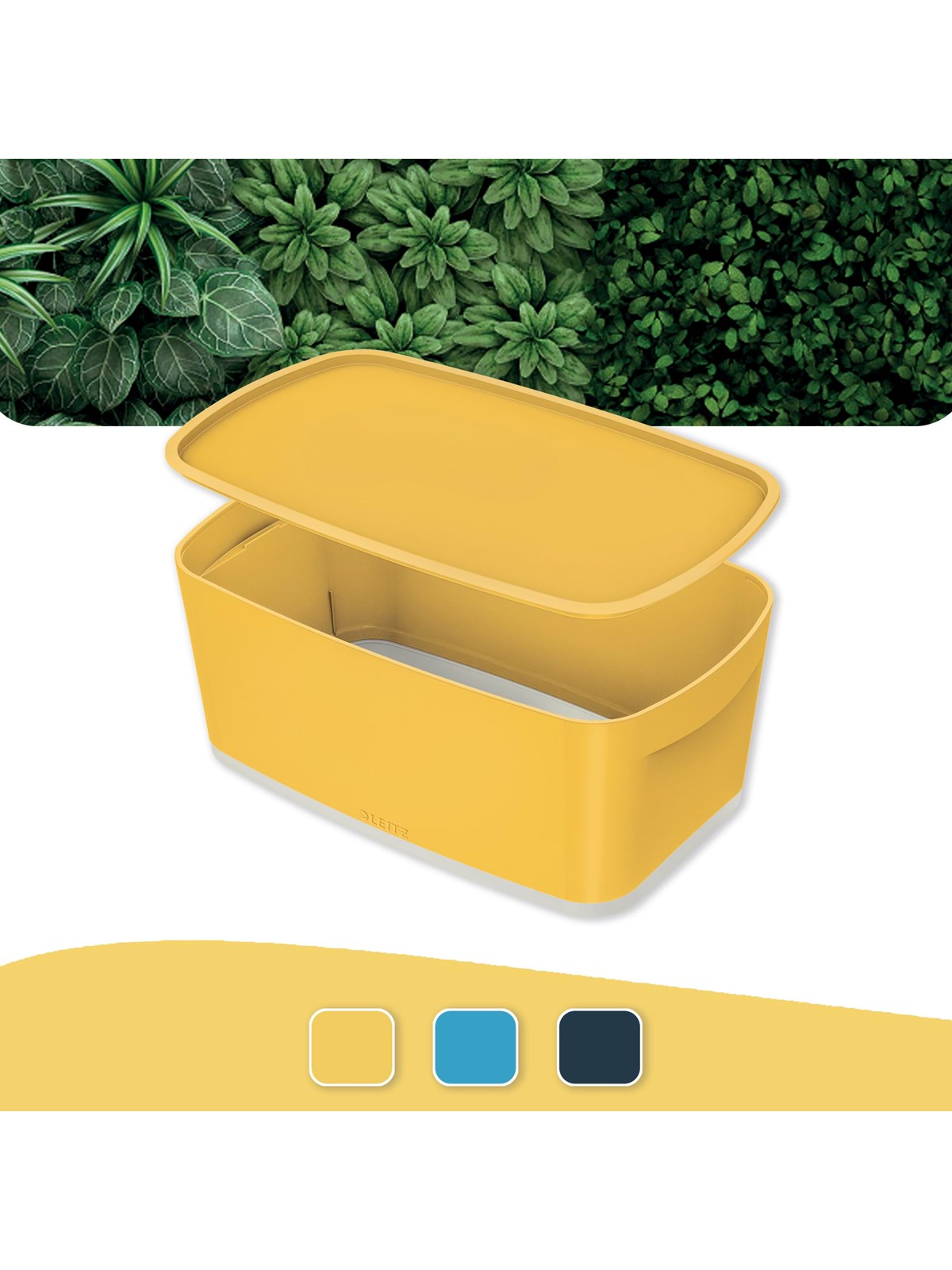 Leitz Opbevaringsboks MyBox Cosy Small med låg Varm gul, Opbevaringskasse