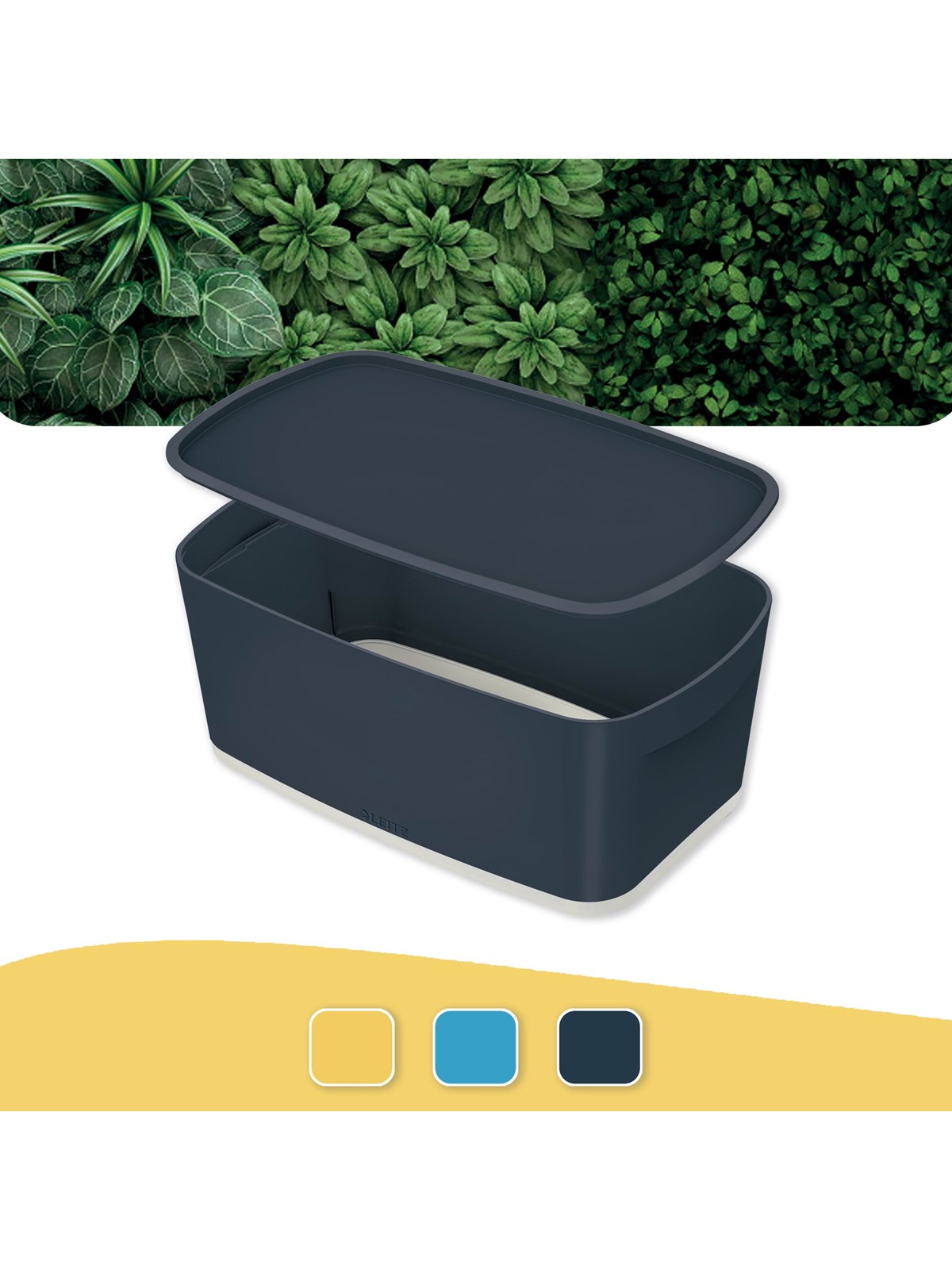 Leitz Opbevaringsboks MyBox Cosy Small med låg Fløjlsgrå, Opbevaringskasse