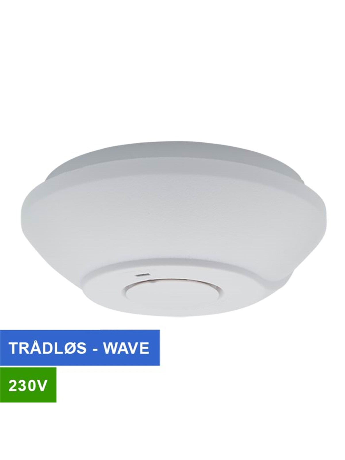 Foss Europe Life røgalarm 230V Wabe med 9V back-up, trådløs/ledningssammenkobling, hvid