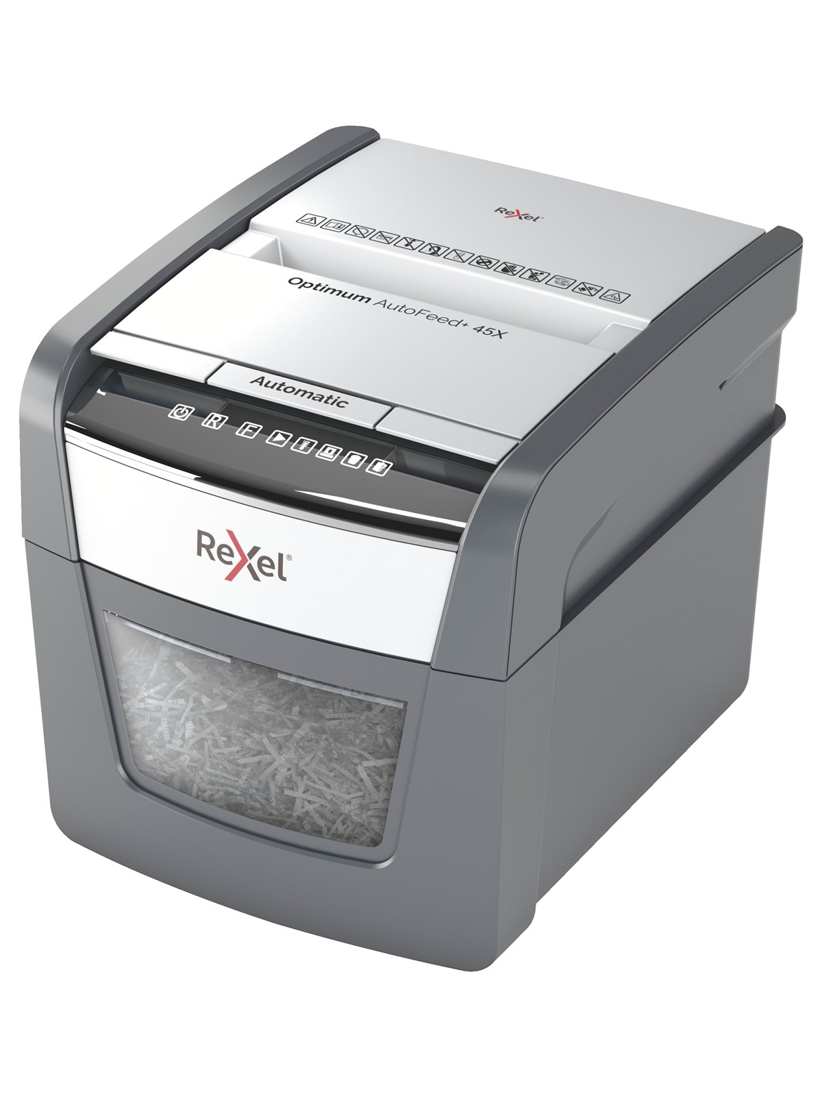 Rexel Makulator Optimum AutoFeed+ 45X krydsmakulering 4x28mm P4, 45 ark