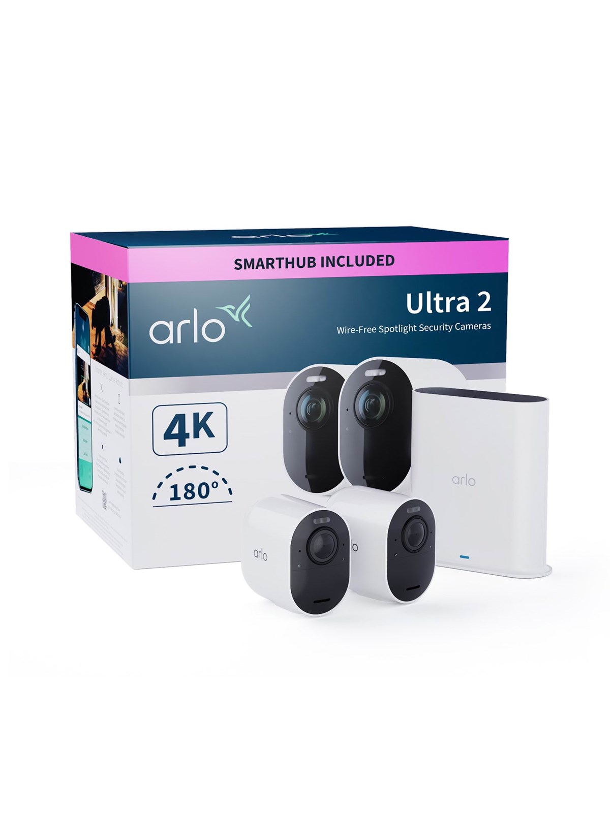Arlo Ultra 2 4K UHD Trådløst Sikkerhedskamerasystem - 2 Kamerær, Smart Home