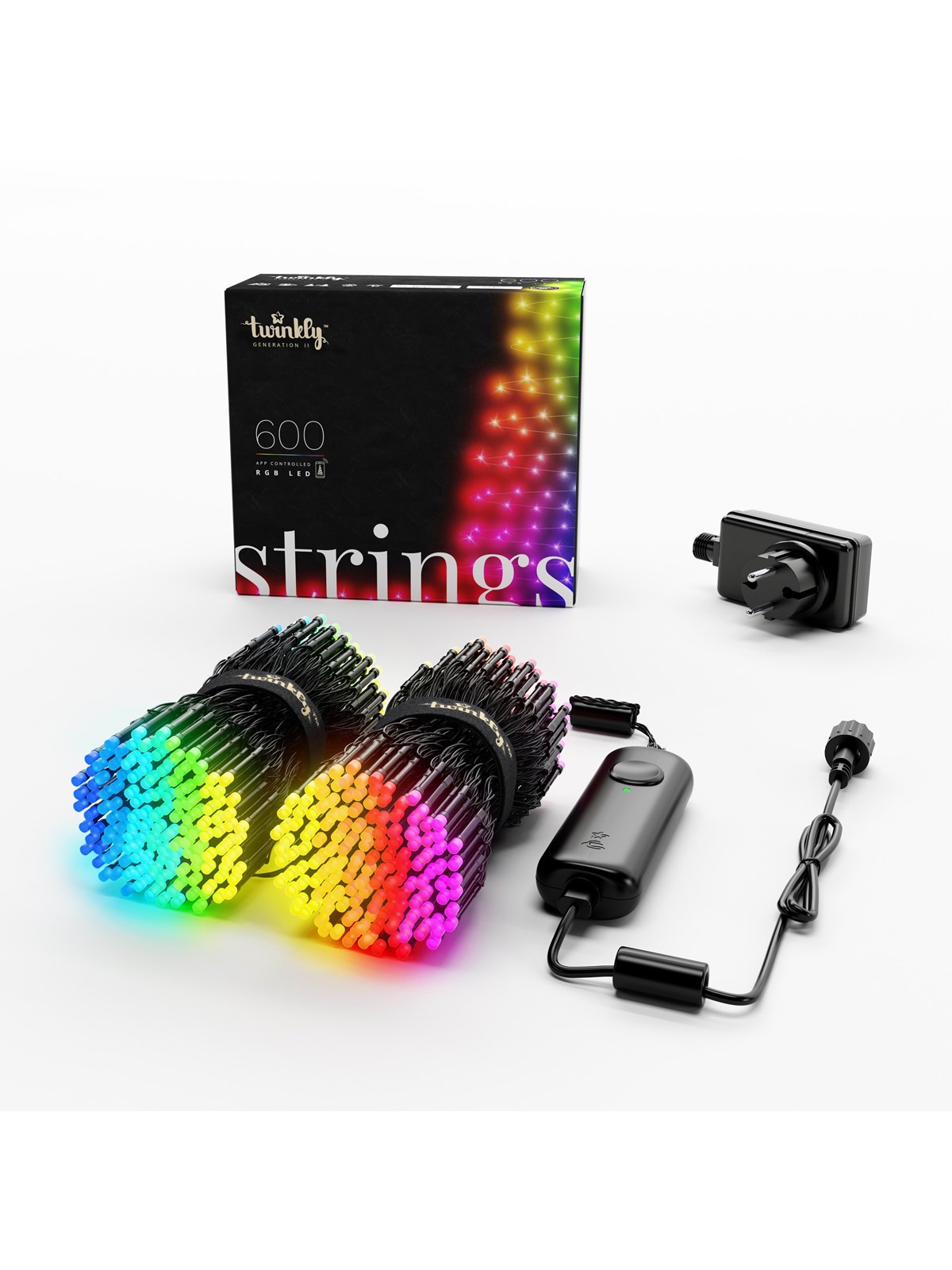 Twinkly Strings - 600 App-Controlled RGB LEDs. 48 Meters. Black Wire., Smart Home