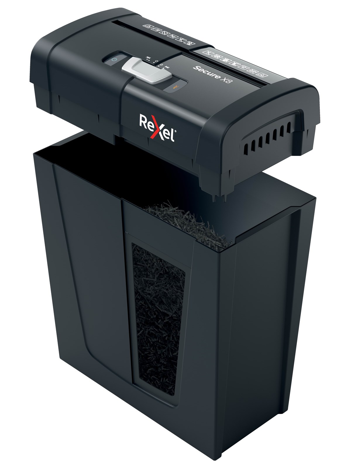 Rexel Makulator Secure X8 krydsmakulering 4x40mm P4, 8 ark, Makulator