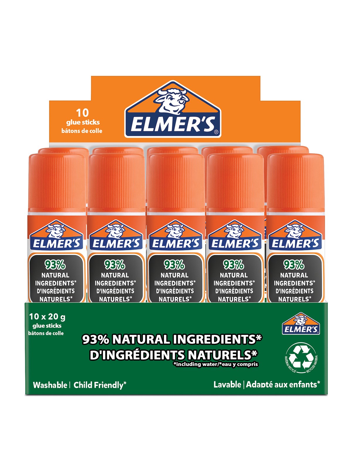 Elmer's Pure School limstifter | 20 g | 10 styk, Kreativt Legetøj