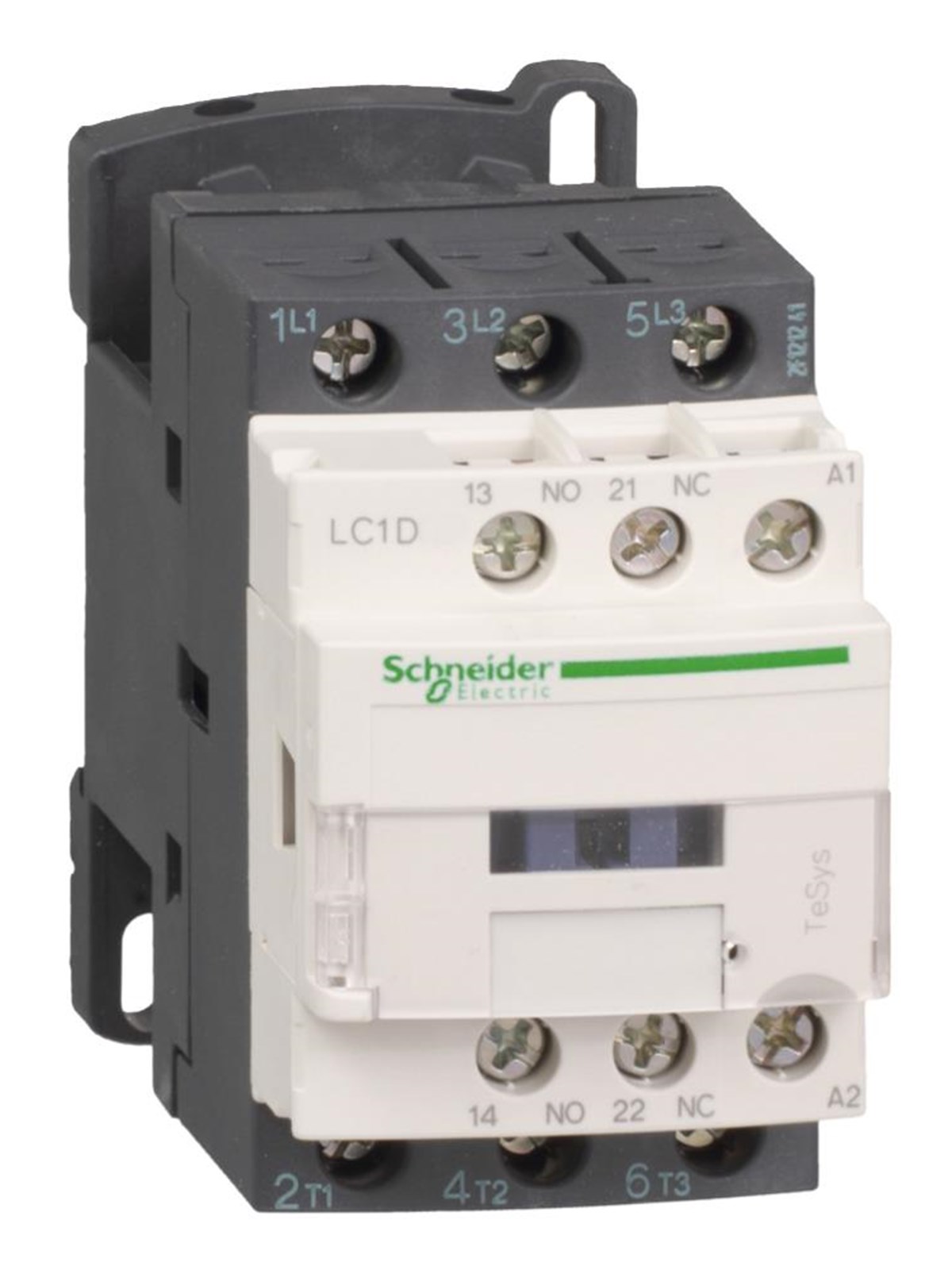 Schneider Electric Tesys d kontaktor lc1d18p7, 3p 18a ac-3 7.5kw@400v, 1no+1nc hjælpe kontakt, 230v 50/60hz ac spole