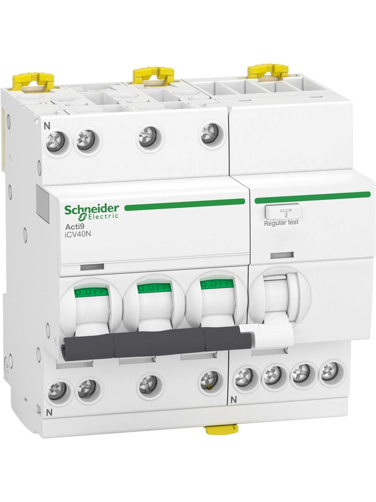 Schneider Electric Kombiafbryder rcbo icv40n 3 pol + nul c-karakteristik 10a 30ma klasse a