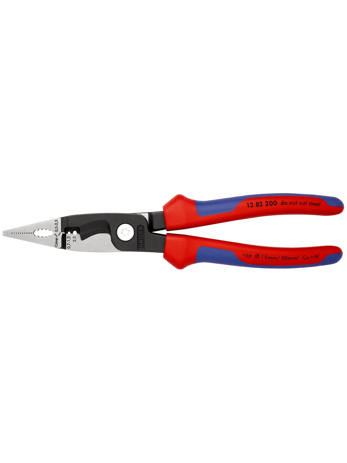 KNIPEX El-installationstang sort atramenteret med flerkomponent-håndtag 200 mm