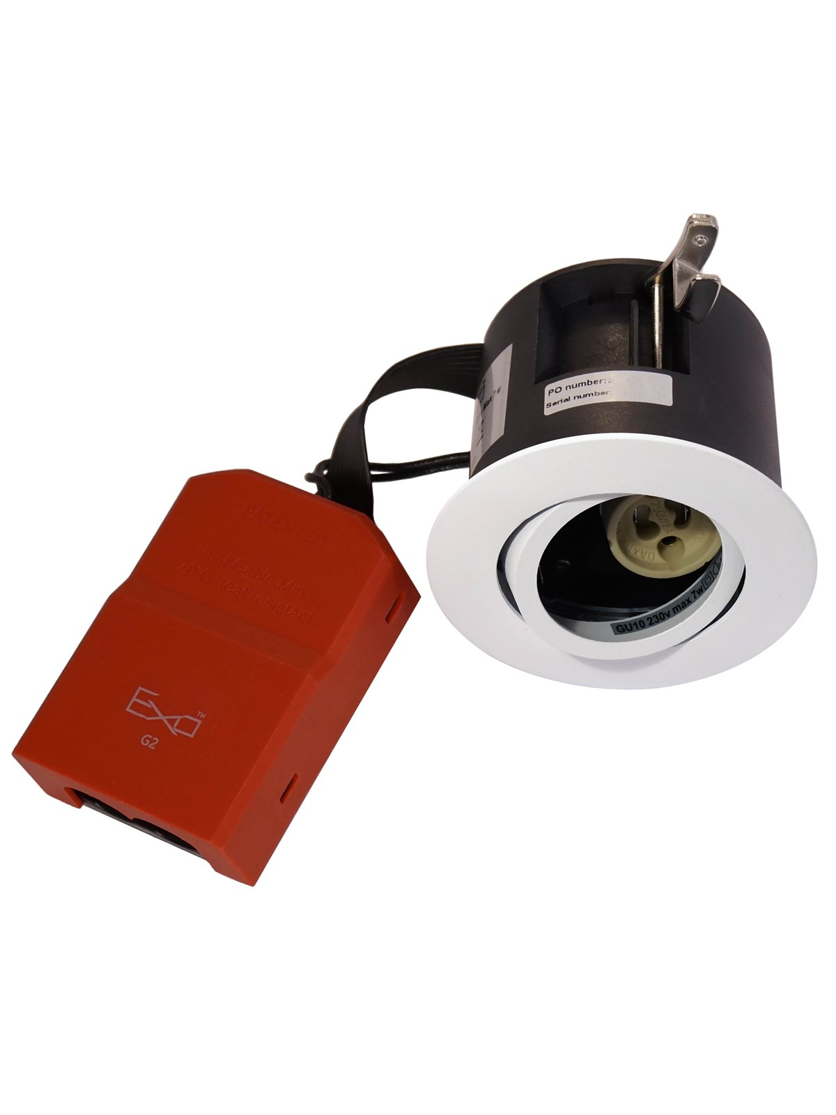Daxtor EXO 66 indbygningsspot, rund, sandy mat hvid, Lampe