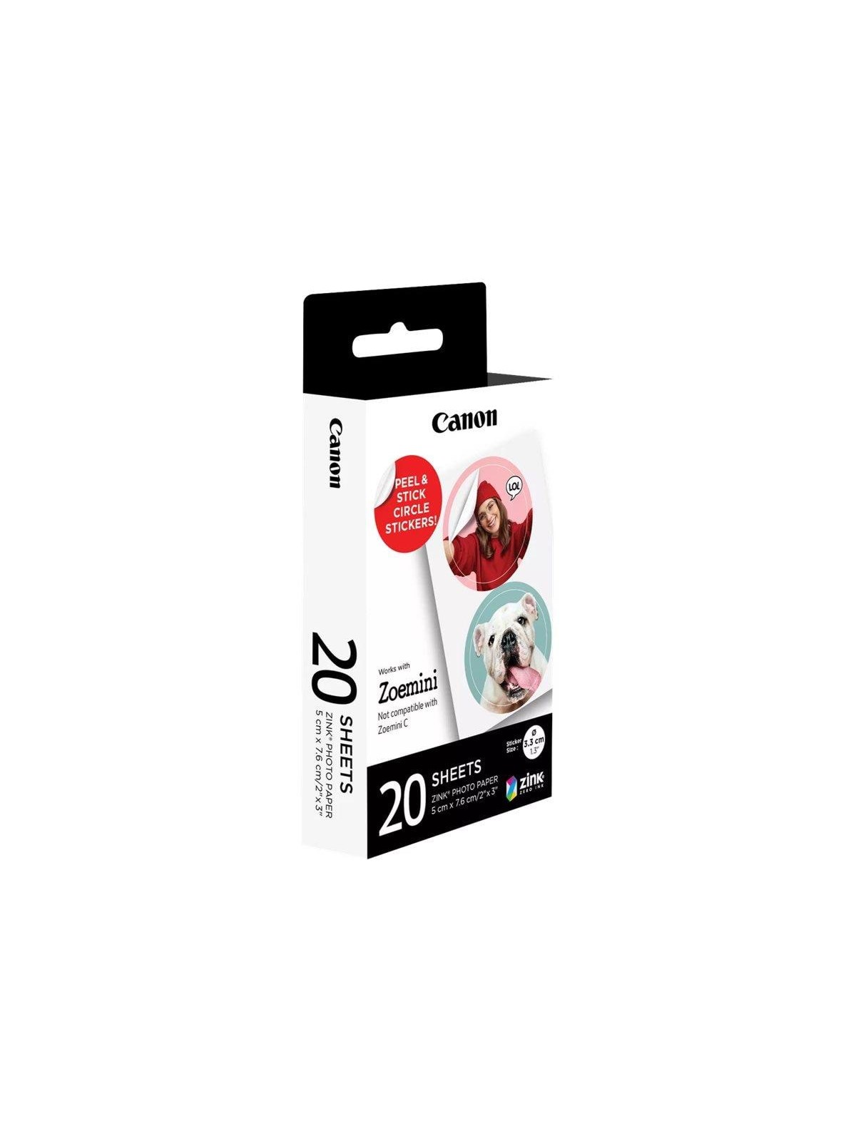Canon Paper Circle Sticker for Zømini 20ark, Fotopapir