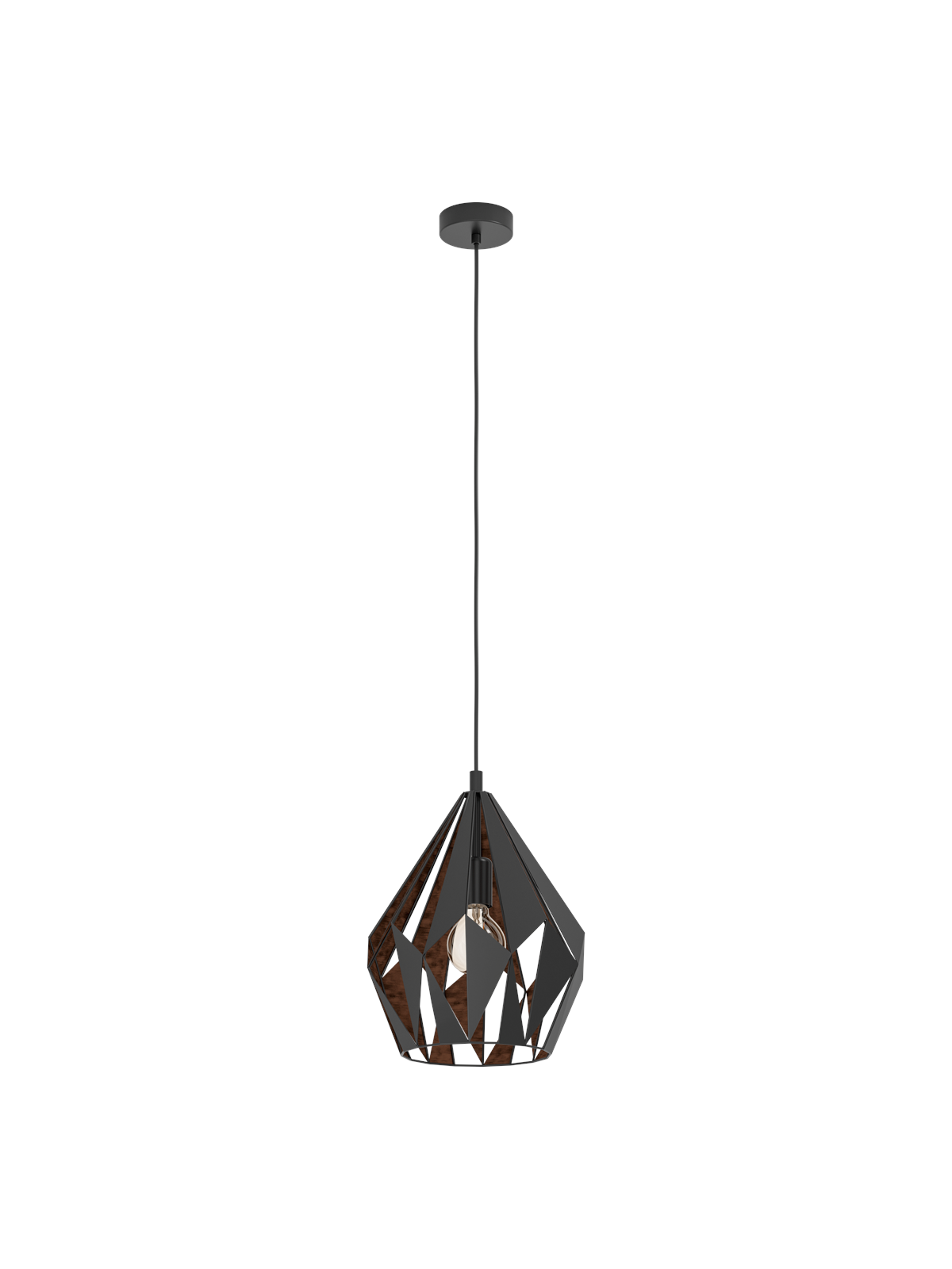 EGLO CARLTON 1 pendel, sort/kobber, Lampe