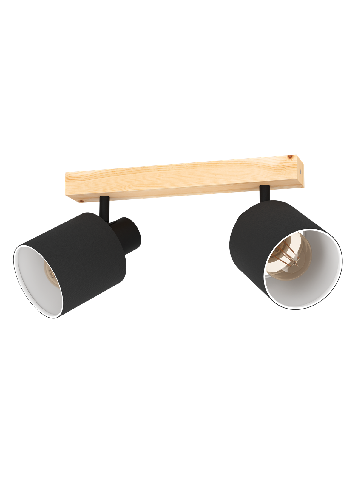 EGLO BATALLAS spotskinne 2L, sort/træ, Lampe