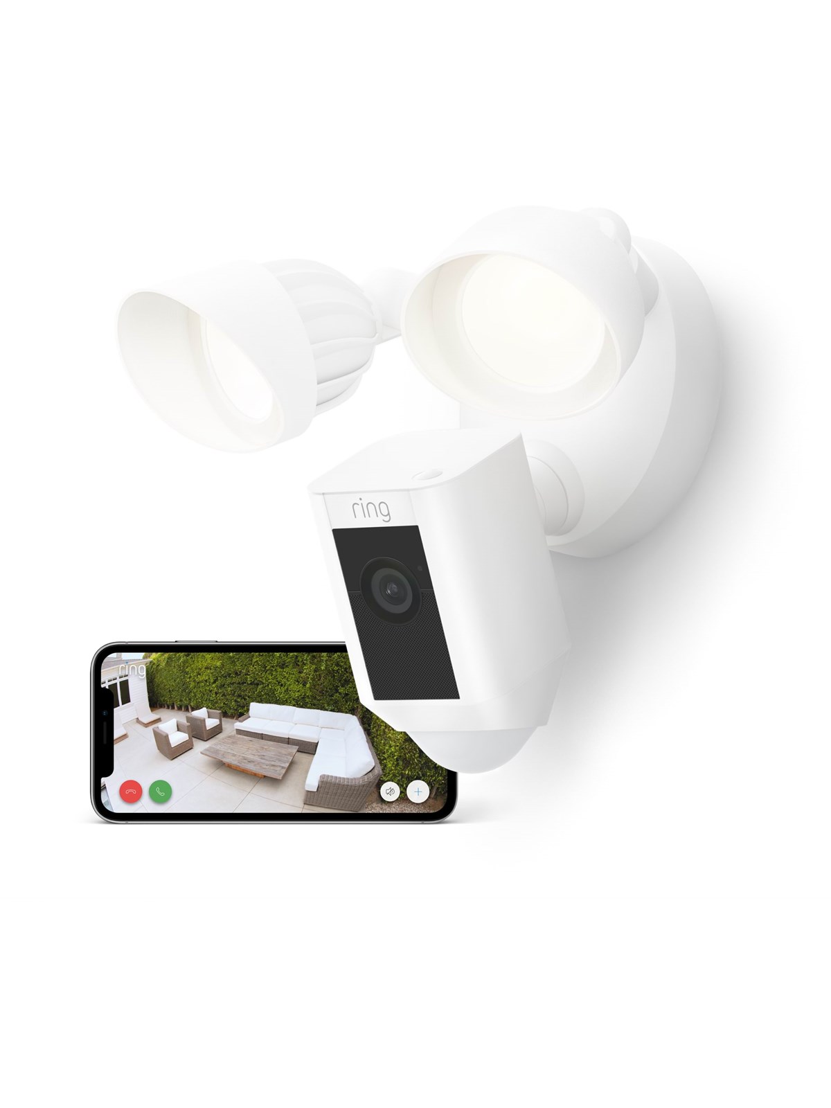 Ring Floodlight Cam Wired Plus - White, Smart Home
