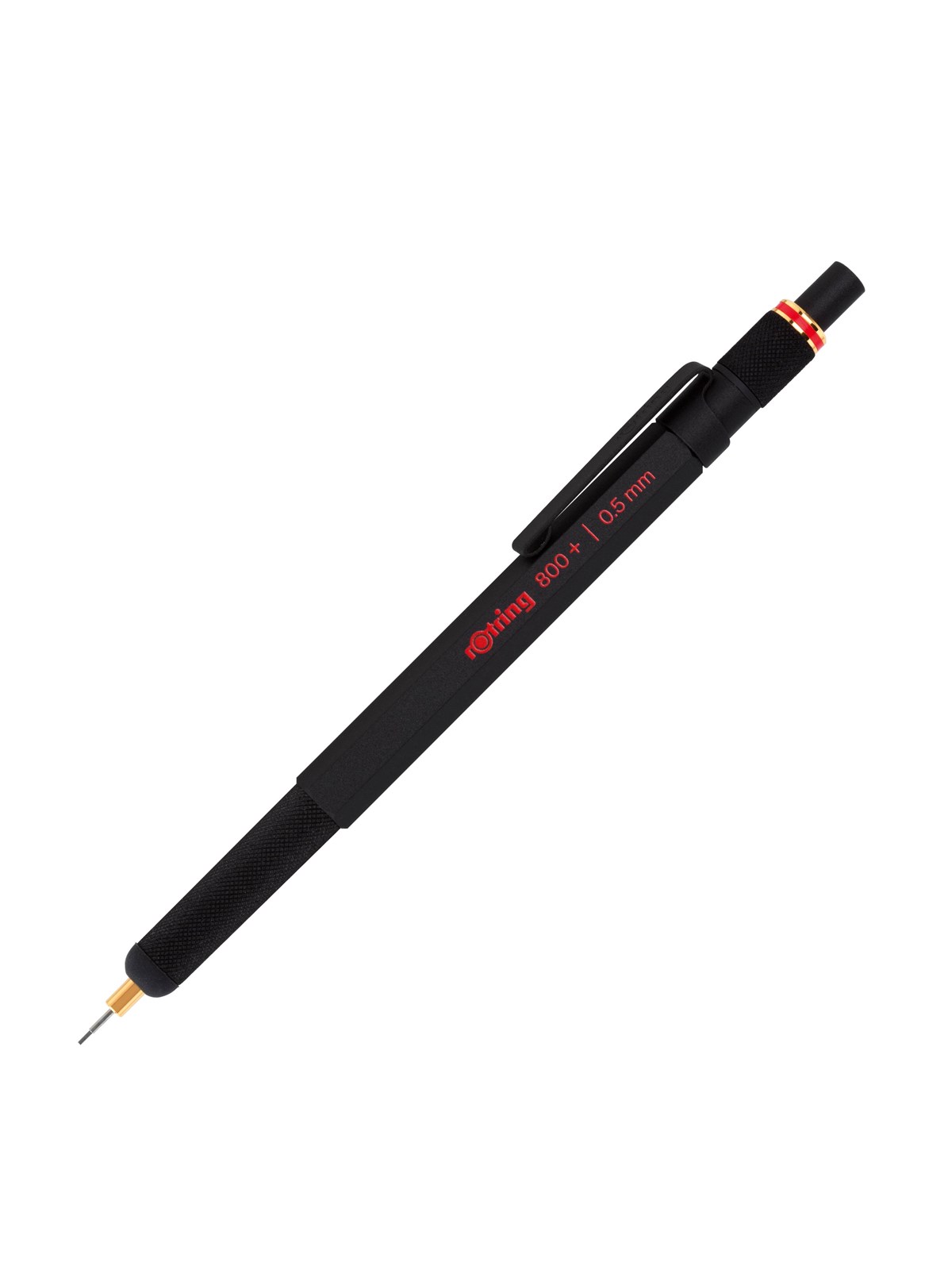 Rotring rOtring 800+ mekanisk blyant og touchscreen stylus | Twist-to-Retract HB 0,5 mm fremdrivningsblyant | Sort metal tønde