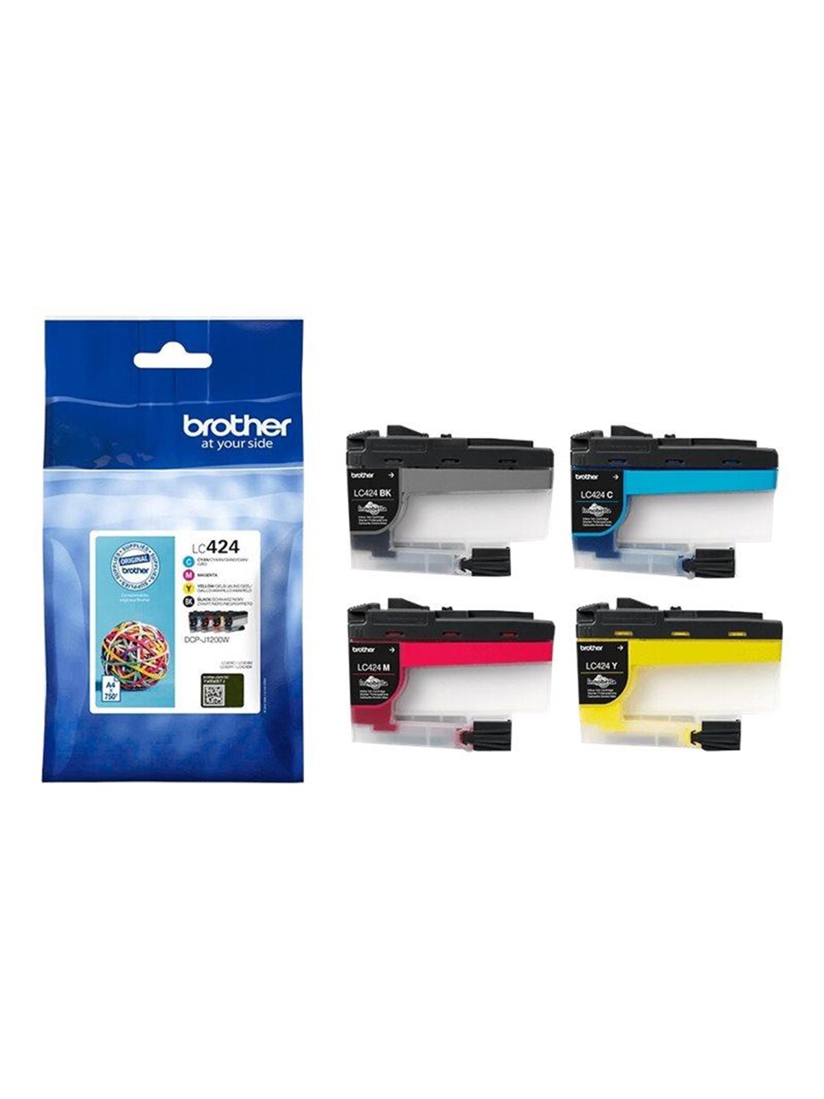 Brother 4-Pack (Black Yellow Cyan Magenta) original - ink cartridge, Printerpatron Og Toner