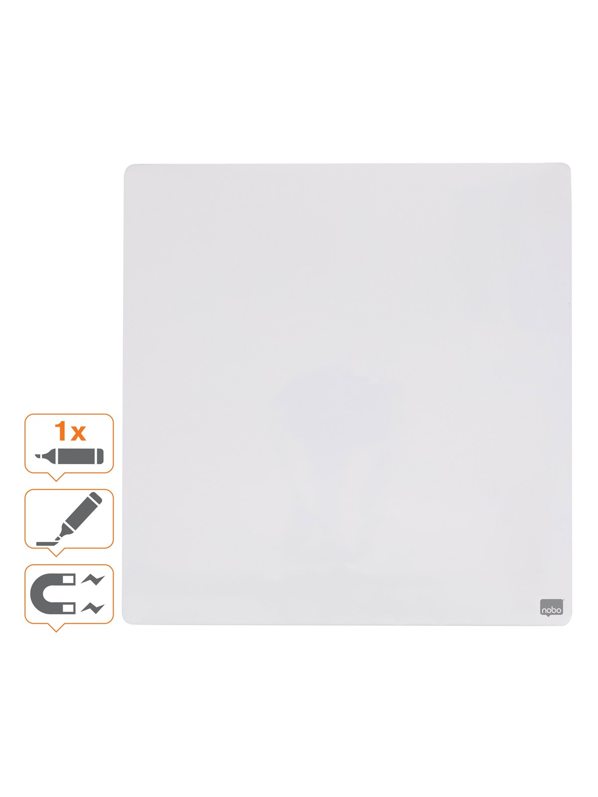Nobo mini magnetisk whiteboard farvet kvadrat 360mmx360mm Hvid, Konference Præsentation