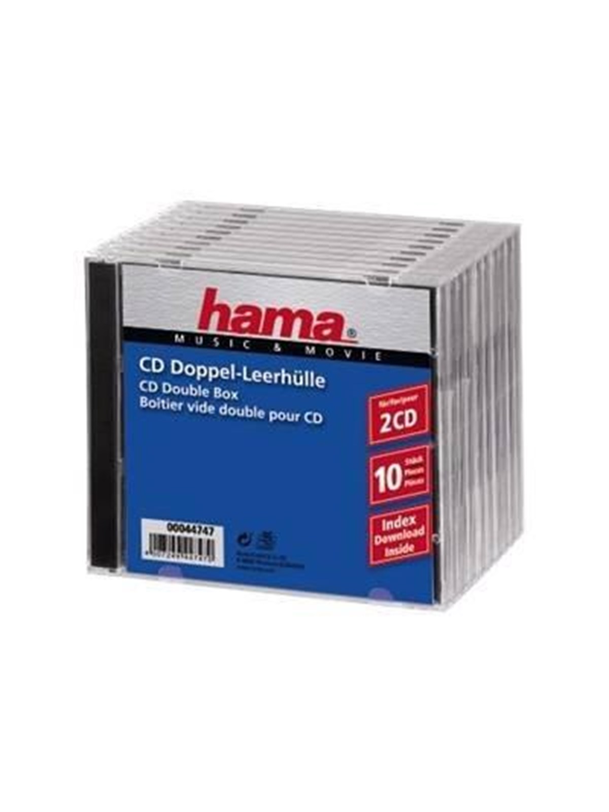 Hama CD Double Jewel Case Standard - storage CD jewel case, Lagringstilbehør