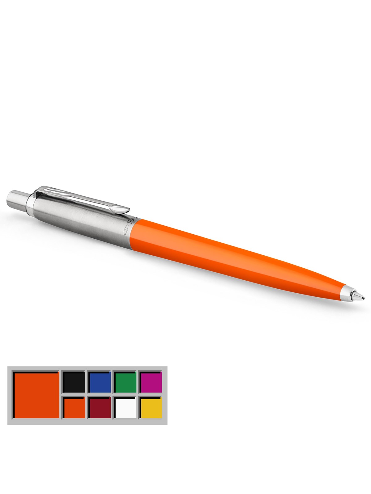 Parker Jotter Originals-kuglepen, orange lakering, medium spids, blå blæk, boblepakke
