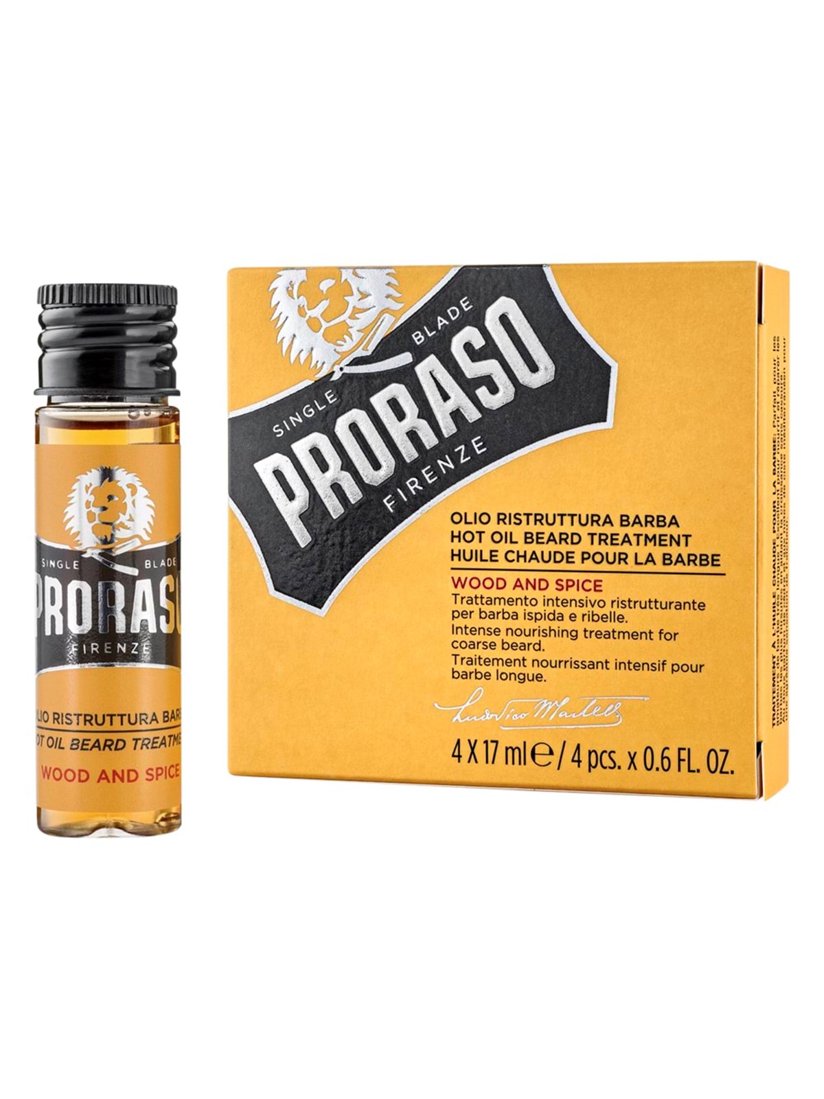 PRORASO Warm beard oil Wood & Spice 4x17 ml., Ansigtspleje