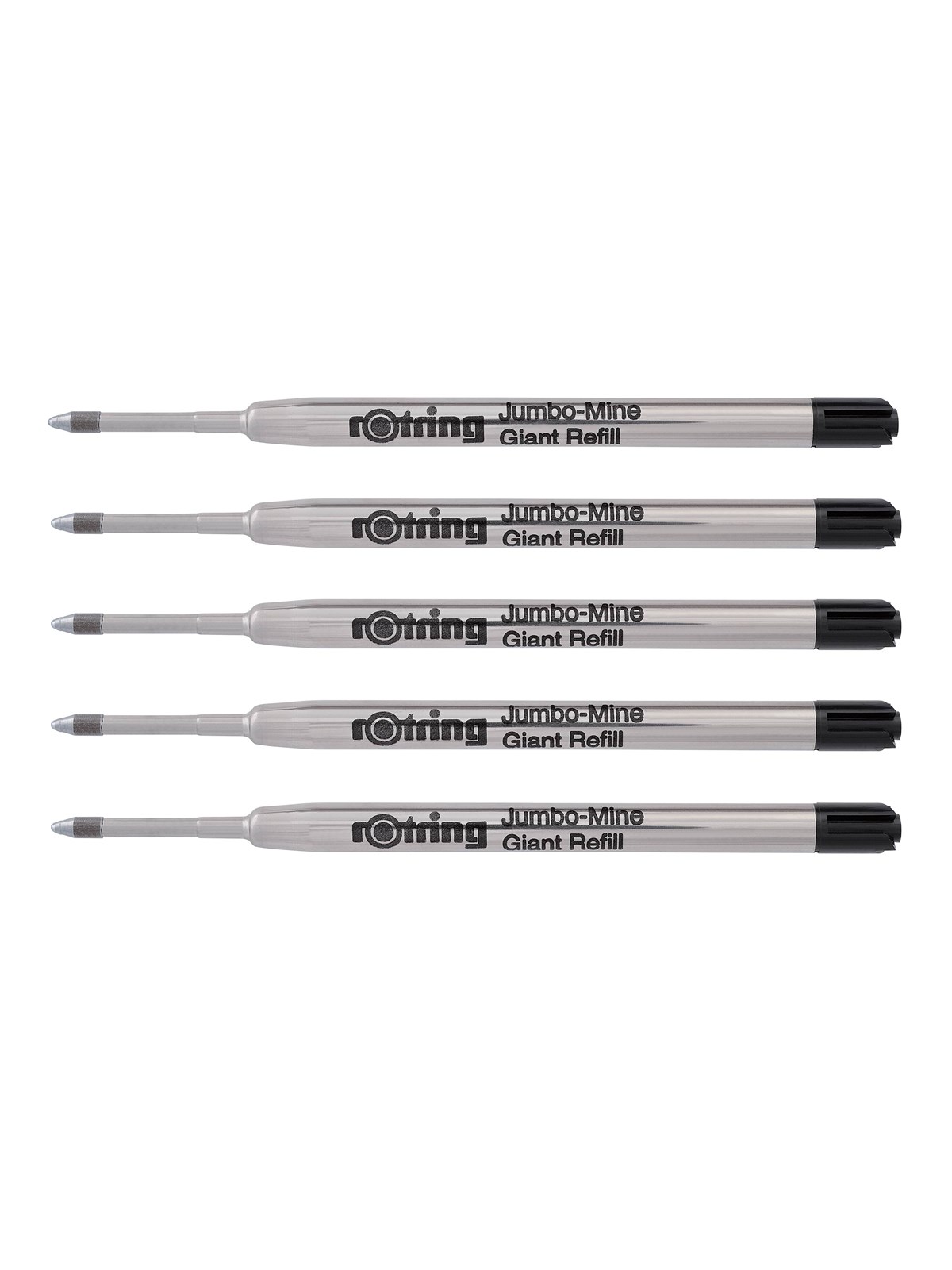 Rotring rOtring Jumbo kuglepen påfyldninger | Sort blæk | Mellempunkt (1,0 mm) | 5 Antal